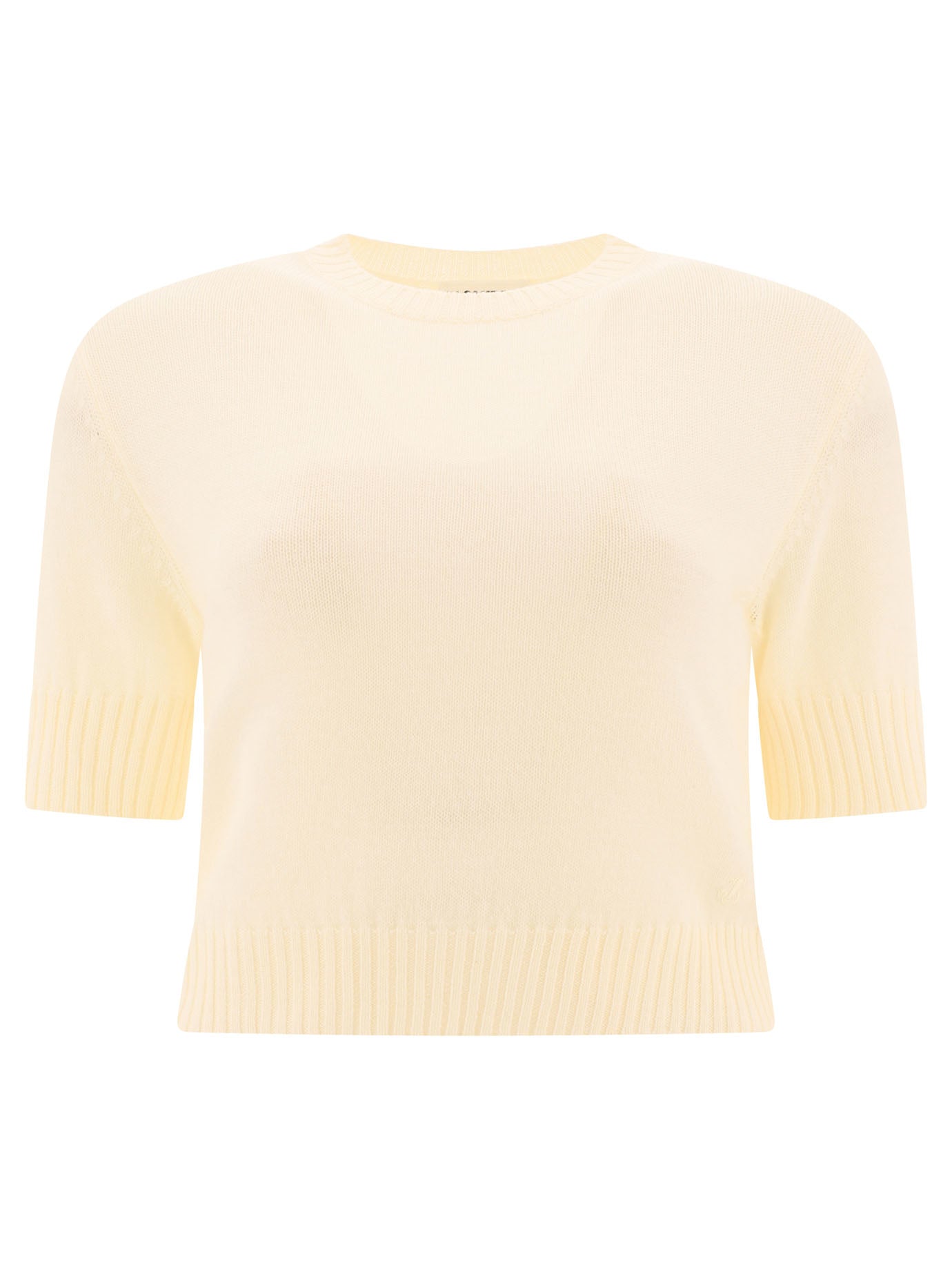 Jil Sander-Wool Sweater T-Shirts Bianco-Donna