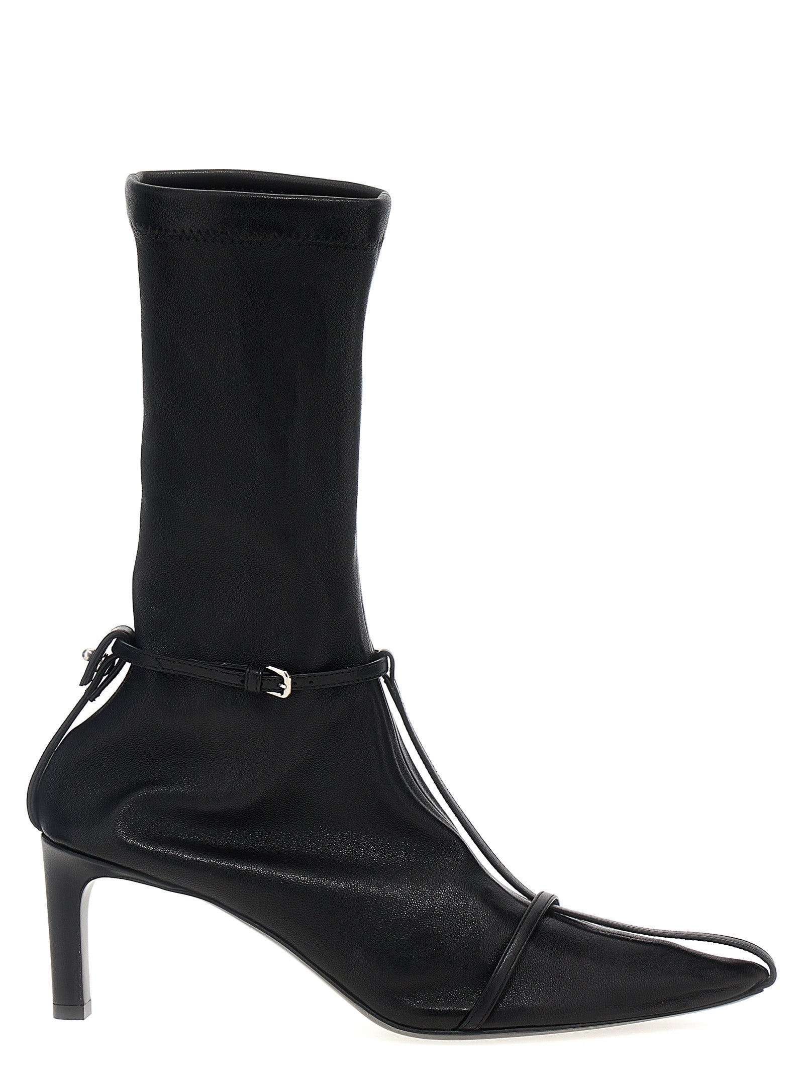 Jil Sander-Strap Ankle Boots Stivali E Stivaletti Nero-Donna