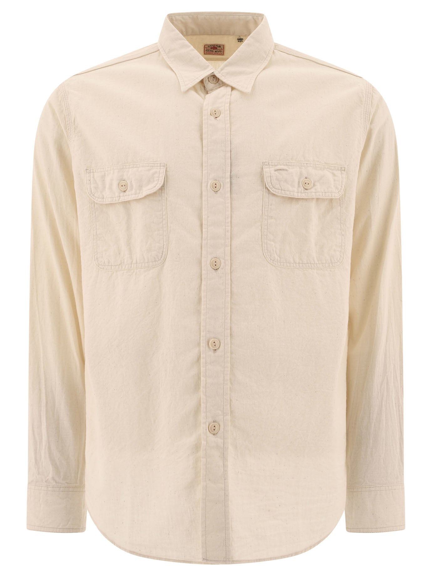 Sugar Cane-Chambray Shirt Shirts Beige-Uomo