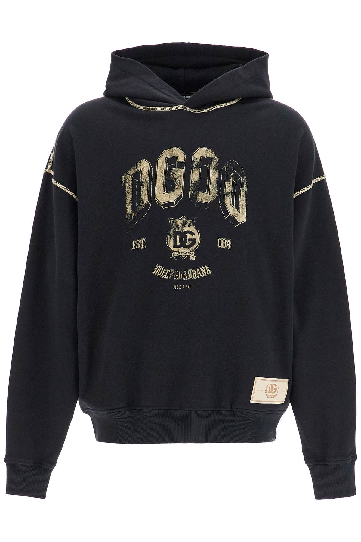 Dolce & Gabbana-Felpa Oversize Con Cappuccio E Stampa Logo-Uomo