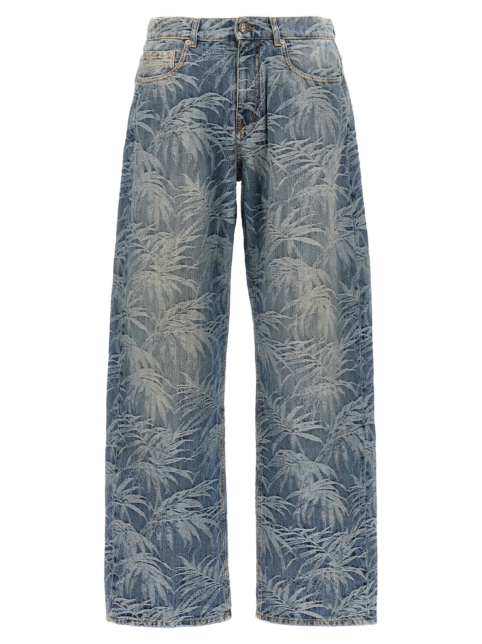 Palm Angels-Palms Jeans Celeste-Uomo