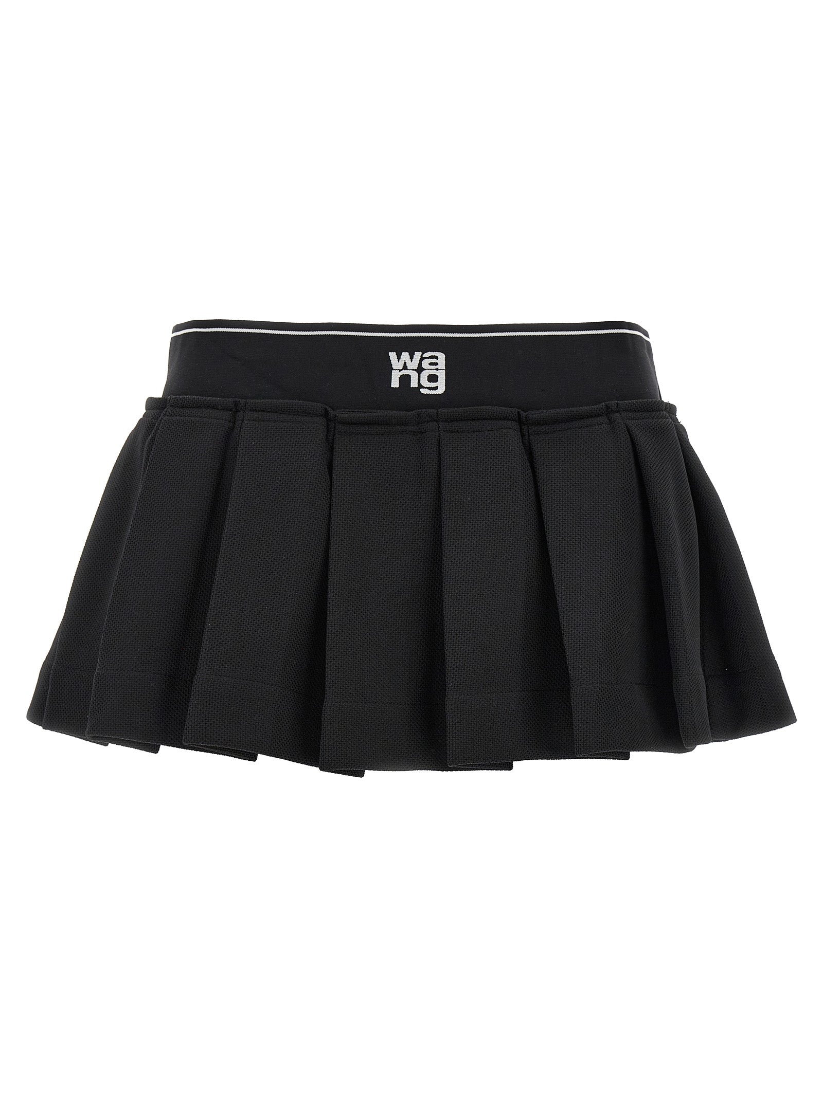 T By Alexander Wang-Cheerleader Pleated Gonne Nero-Donna