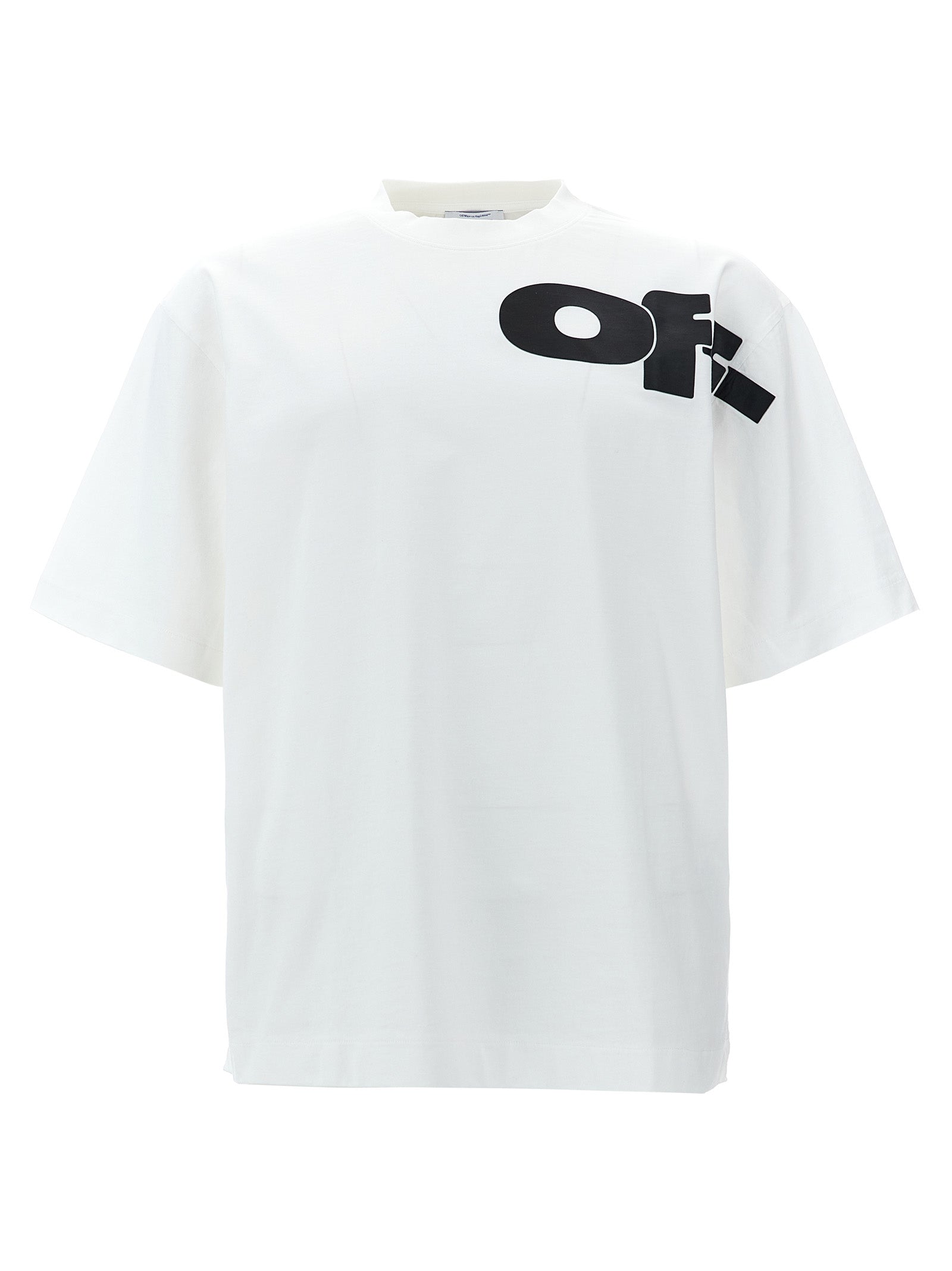 Off-White-Shared Logo Skate T Shirt Bianco/Nero-Uomo