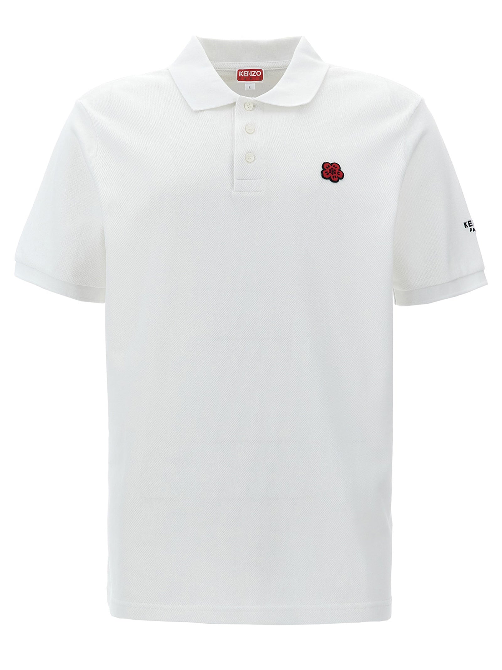 Kenzo-Gots Boke Flower Polo Bianco-Uomo