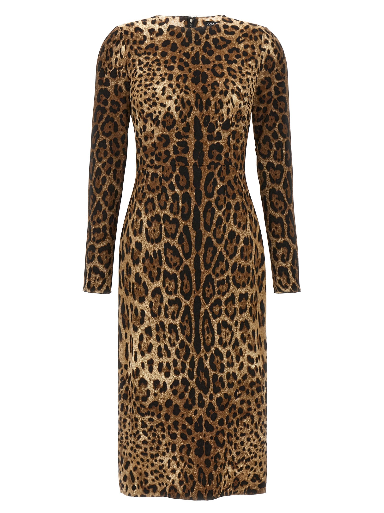 Dolce & Gabbana-Leopard Abiti Marrone-Donna