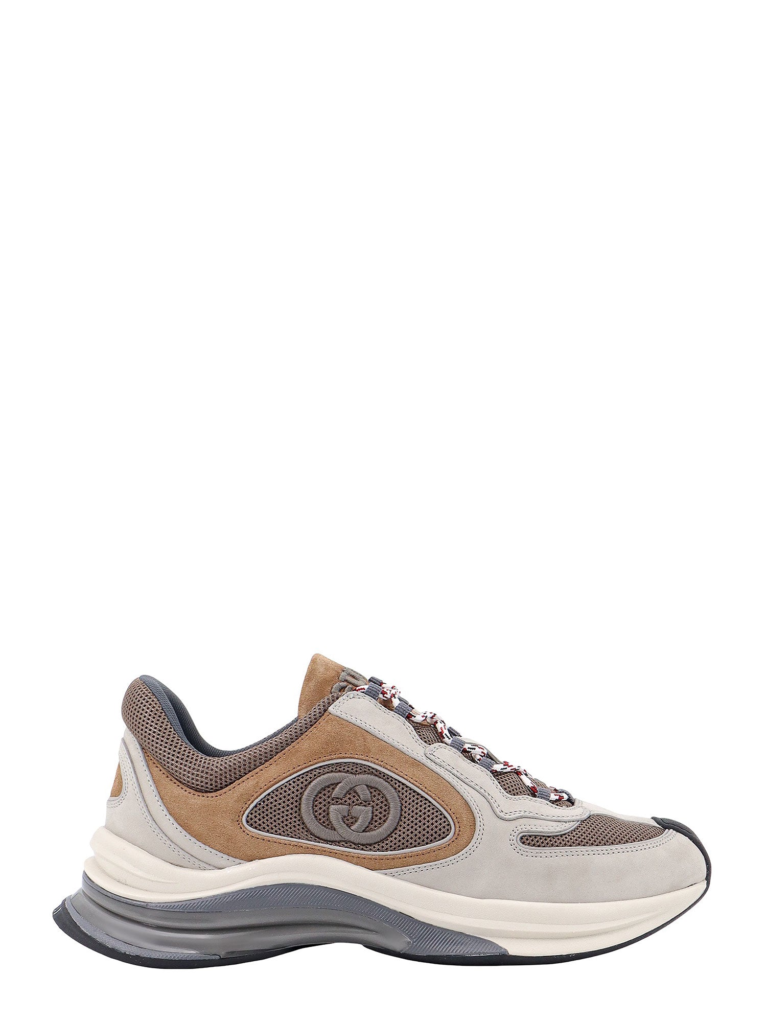 Gucci-Sneakers in nylon e pelle con logo ricamato-Uomo