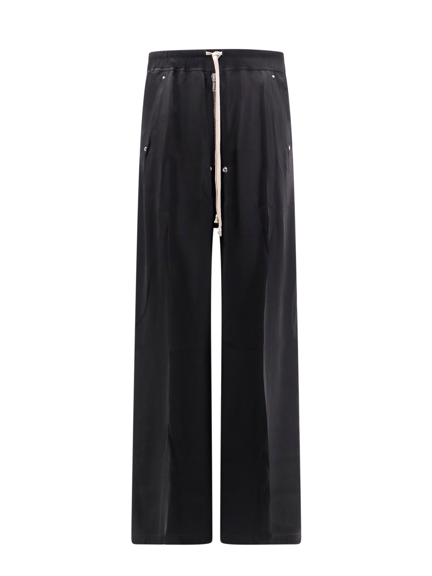 Rick Owens-Pantalone Wide in misto viscosa-Uomo