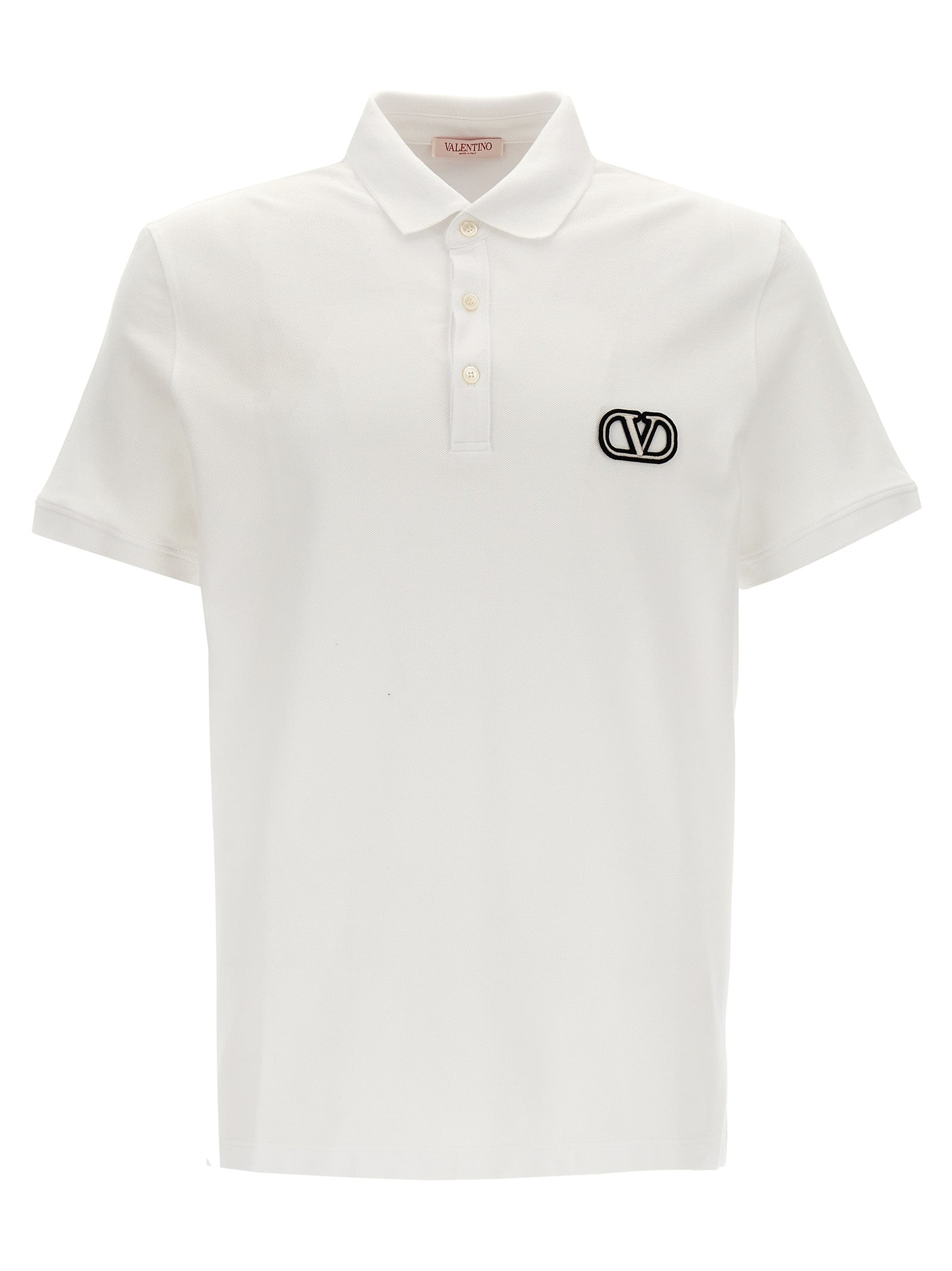 Valentino Garavani-Vlogo Signature Polo Bianco-Uomo