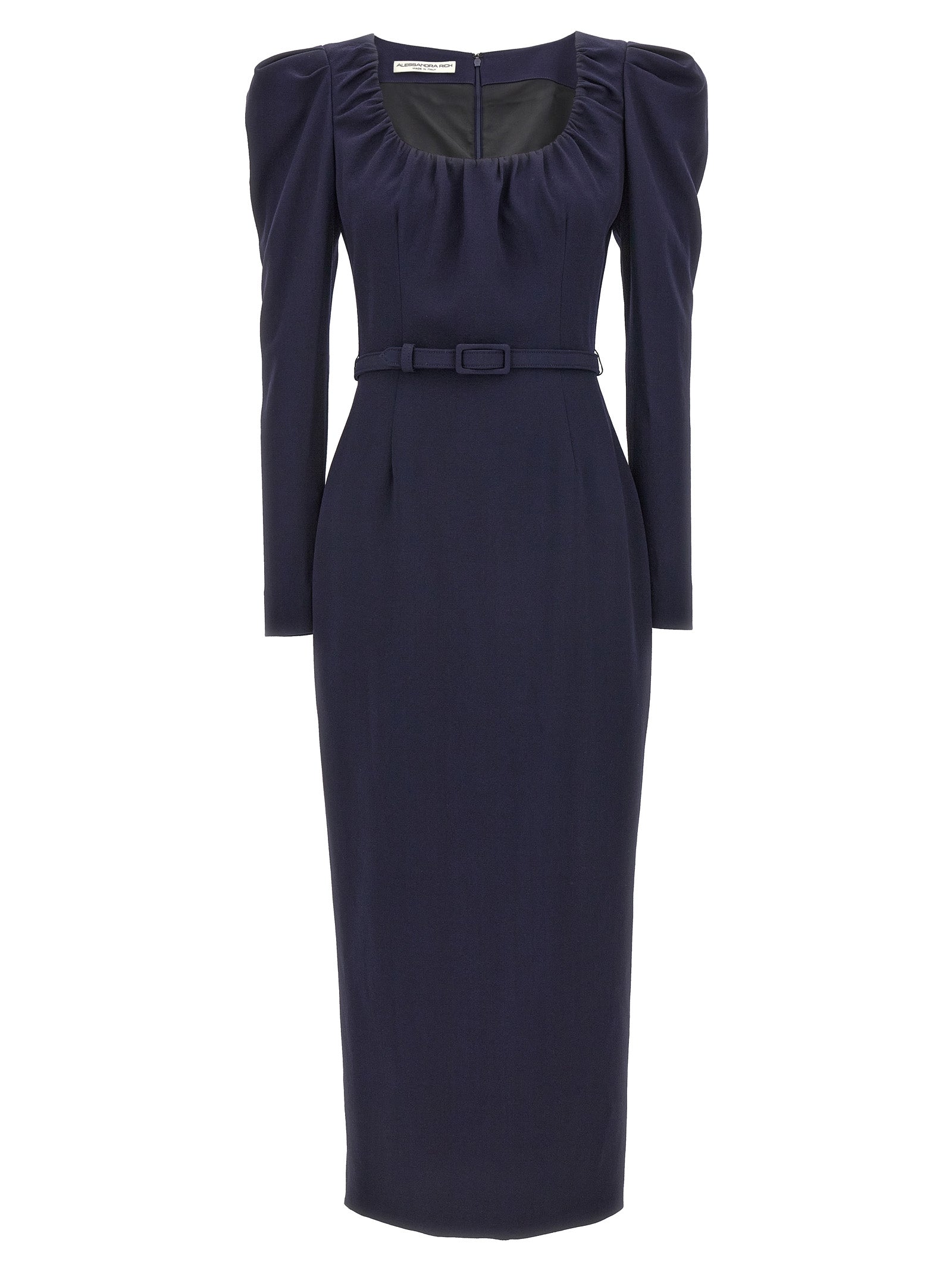 Alessandra Rich-Belt Crepe Dress Abiti Blu-Donna