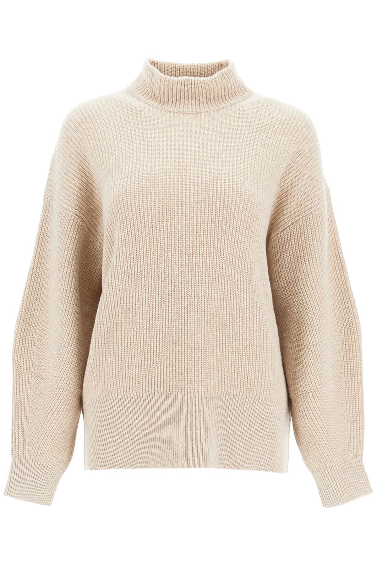 Brunello Cucinelli-Pullover Collo Alto Sparkling & Dazzling-Donna