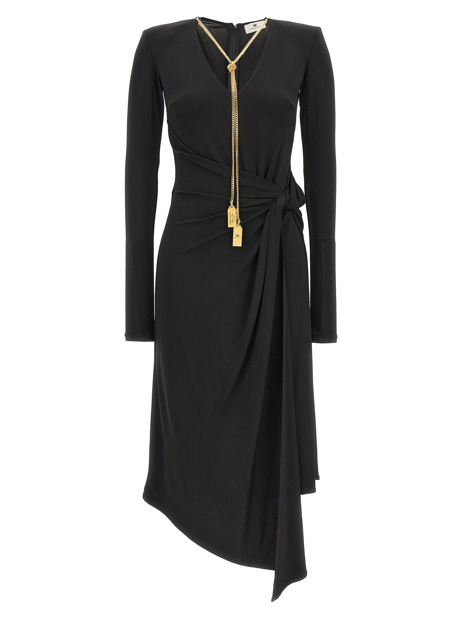 Elisabetta Franchi-Chain Dress Abiti Nero-Donna