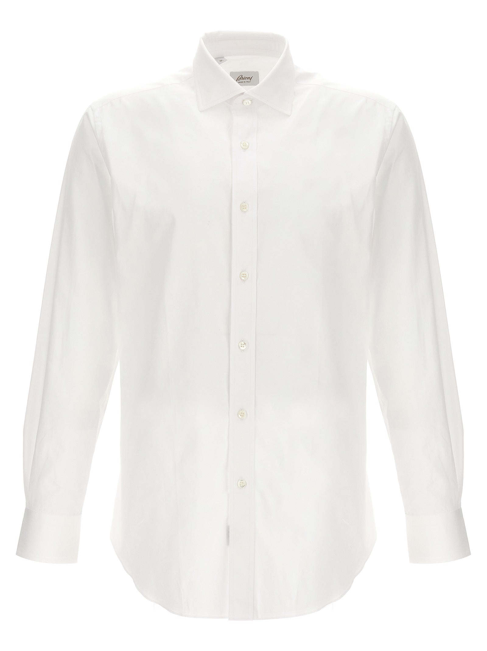 Brioni-Poplin Shirt Camicie Bianco-Uomo