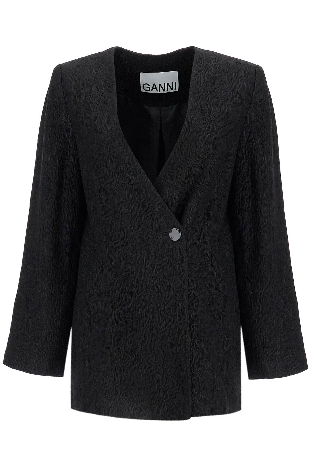 Ganni-Blazer Boxy In Crepe Stretch-Donna