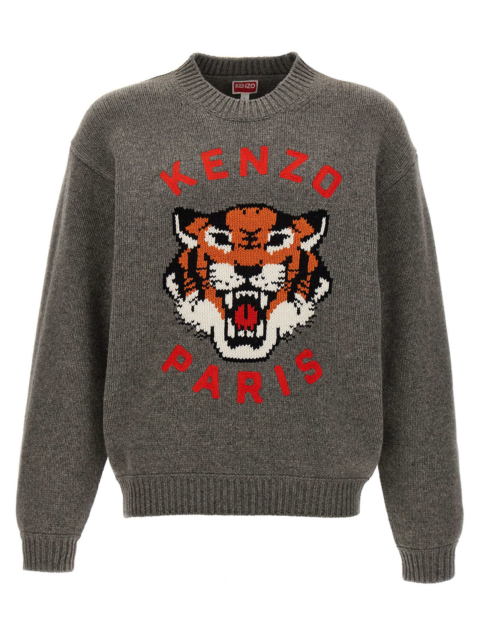 Kenzo-Lucky Tiger Maglioni Grigio-Uomo