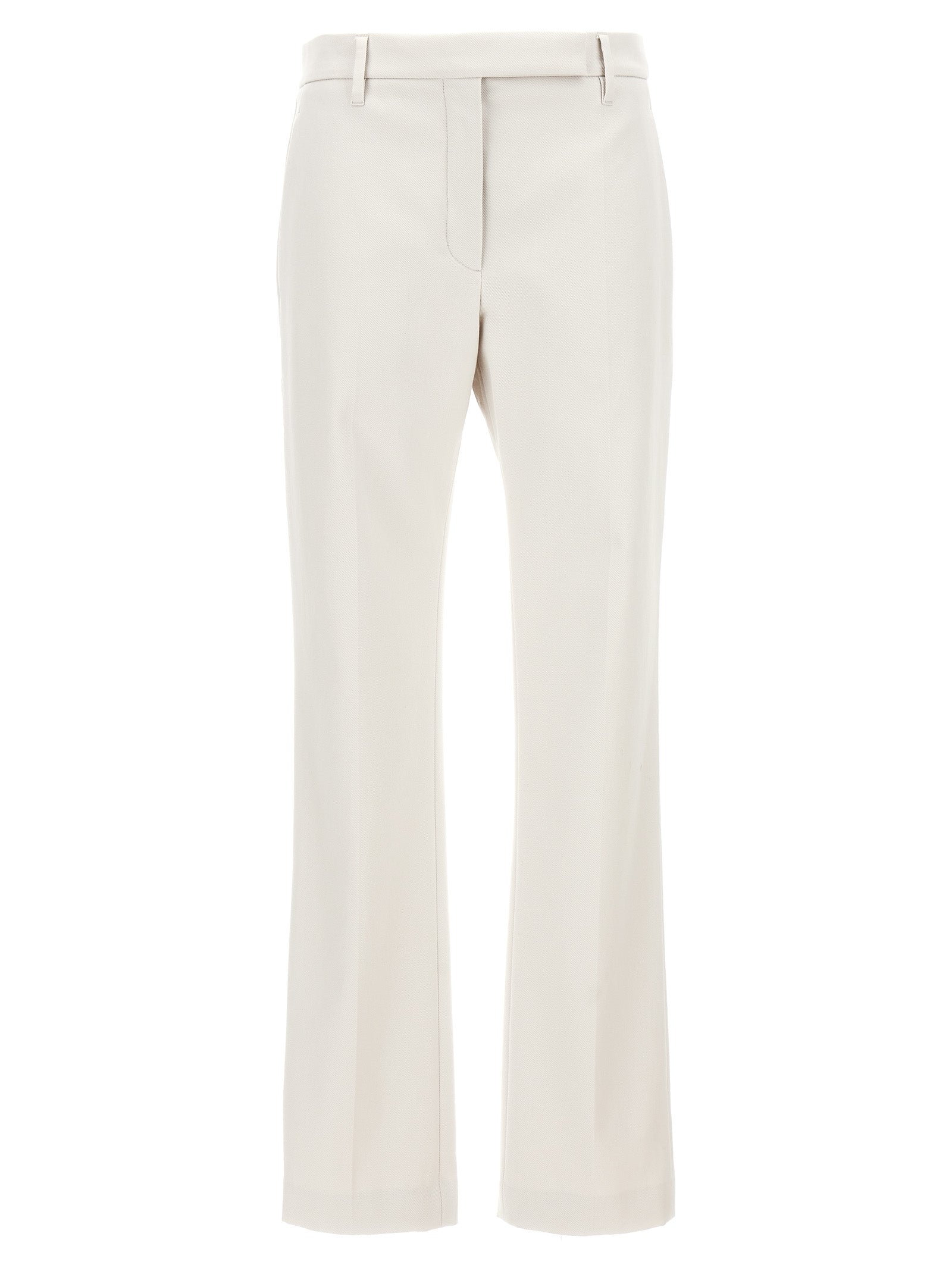 Brunello Cucinelli-Chinos Pantaloni Bianco-Donna