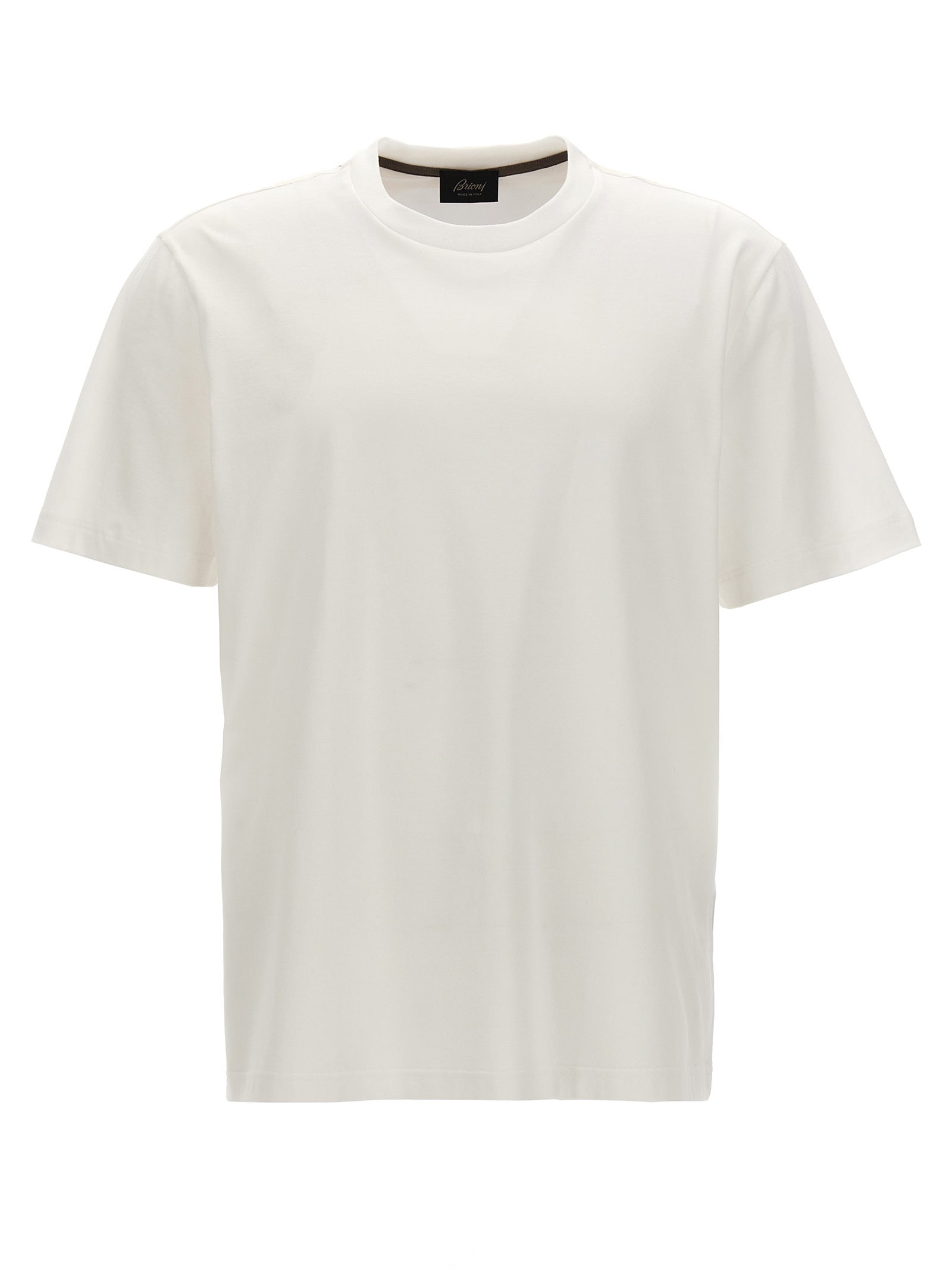 Brioni-Cotton T Shirt Bianco-Uomo