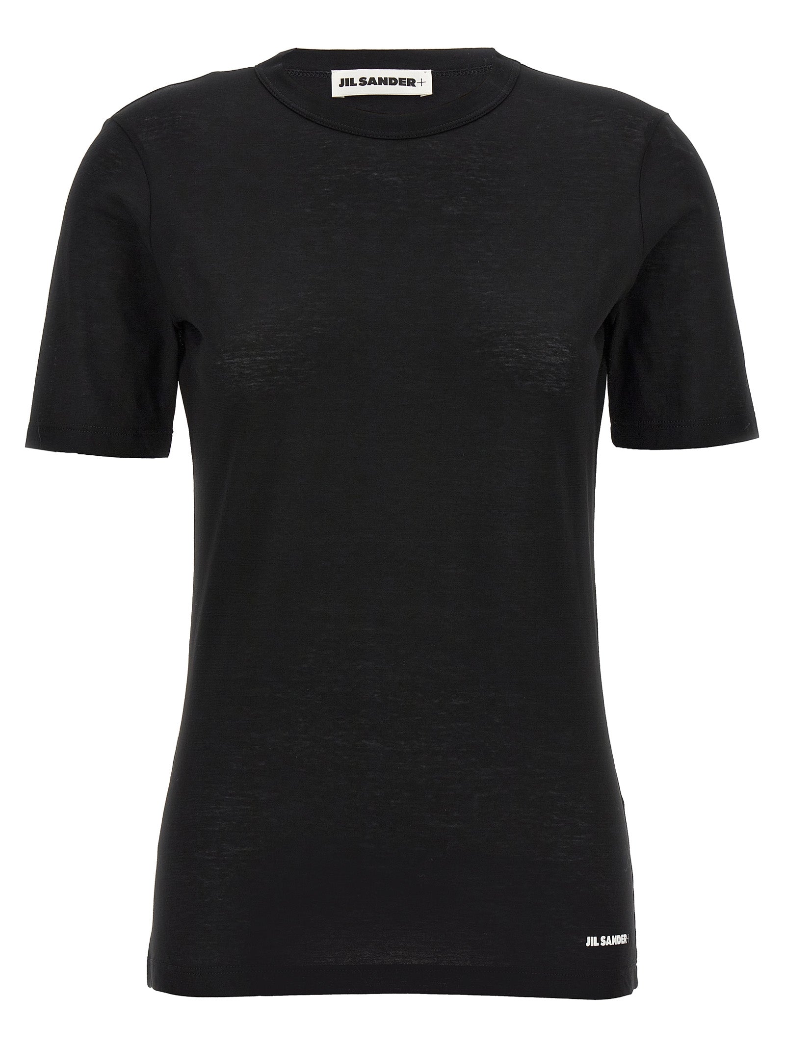 Jil Sander-Logo T Shirt Nero-Donna