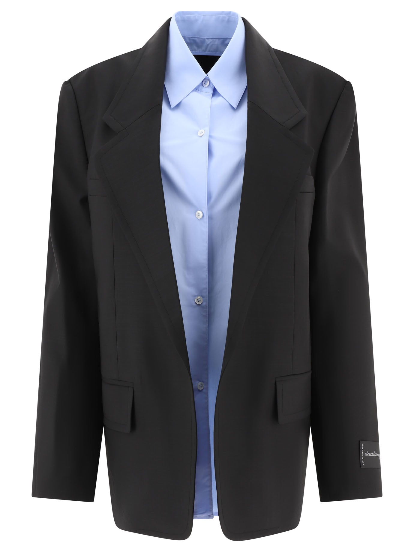 Alexander Wang-Pre-Styled Oversize Blazer With Dickie Giacche Nero-Donna