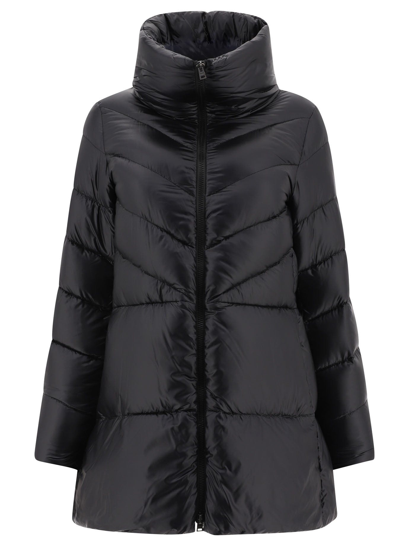 Herno-Chevron Coats Nero-Donna