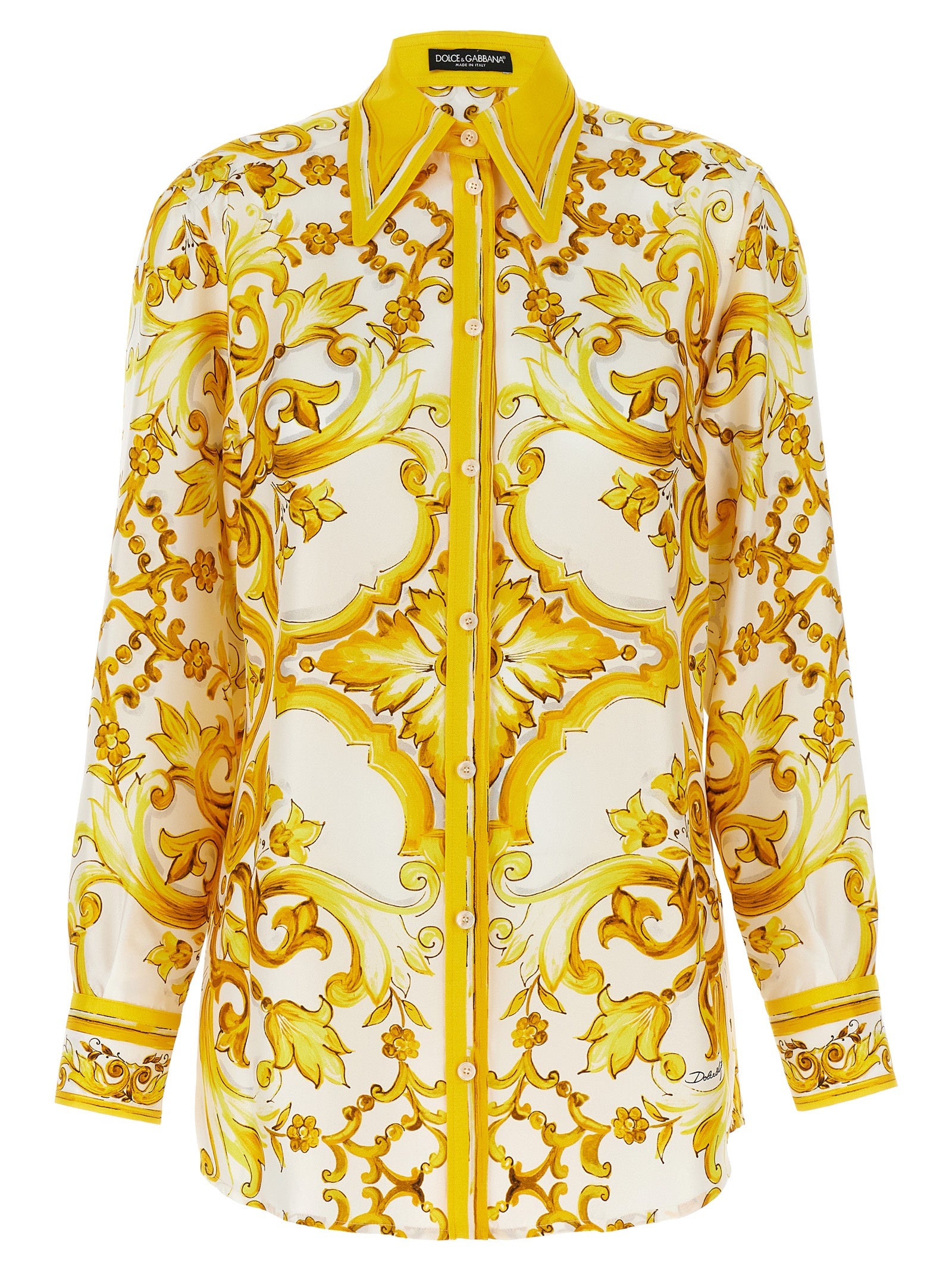 Dolce & Gabbana-Silk Shirt Camicie Giallo-Donna