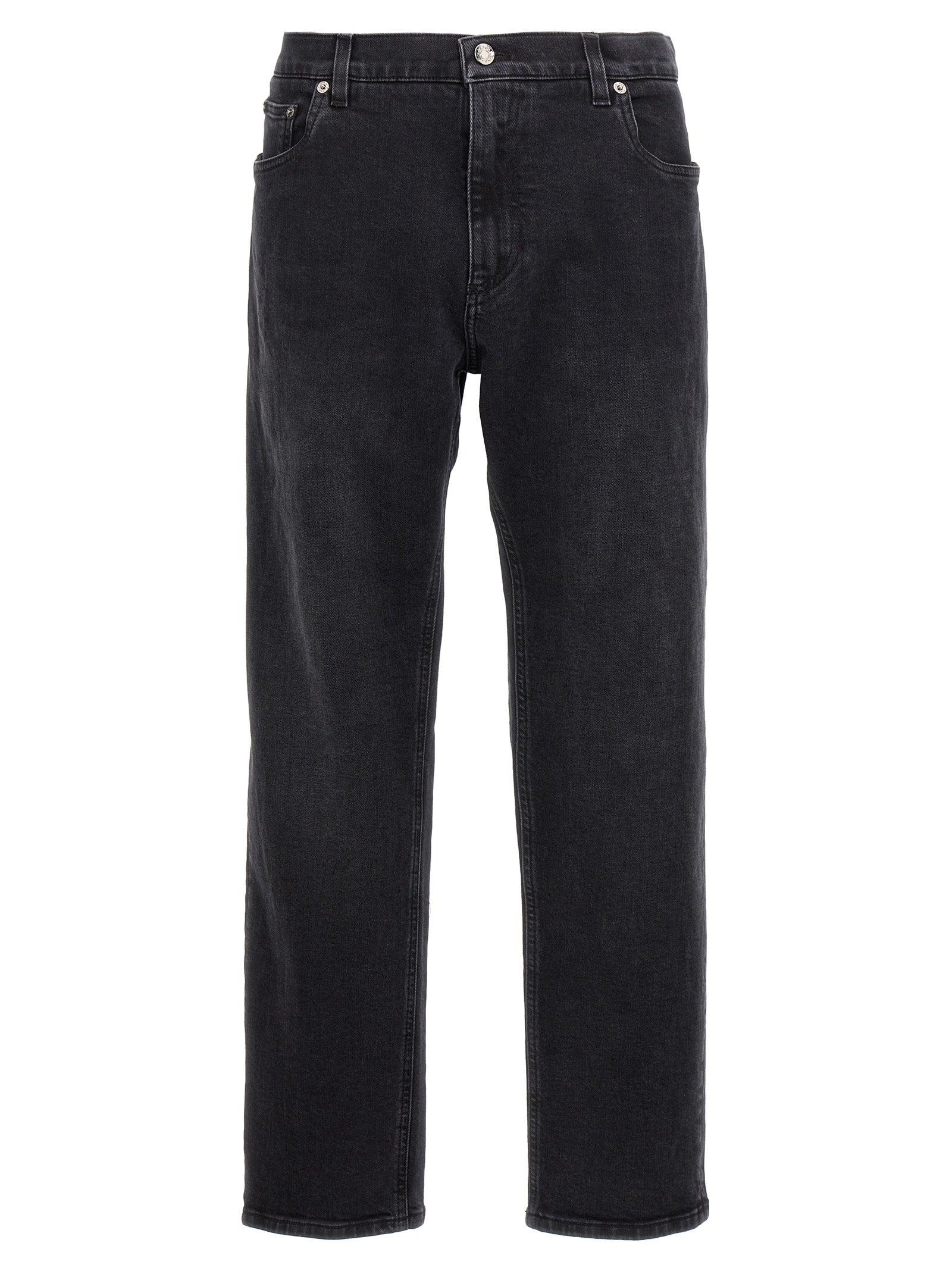 Dolce & Gabbana-Denim Jeans Nero-Uomo