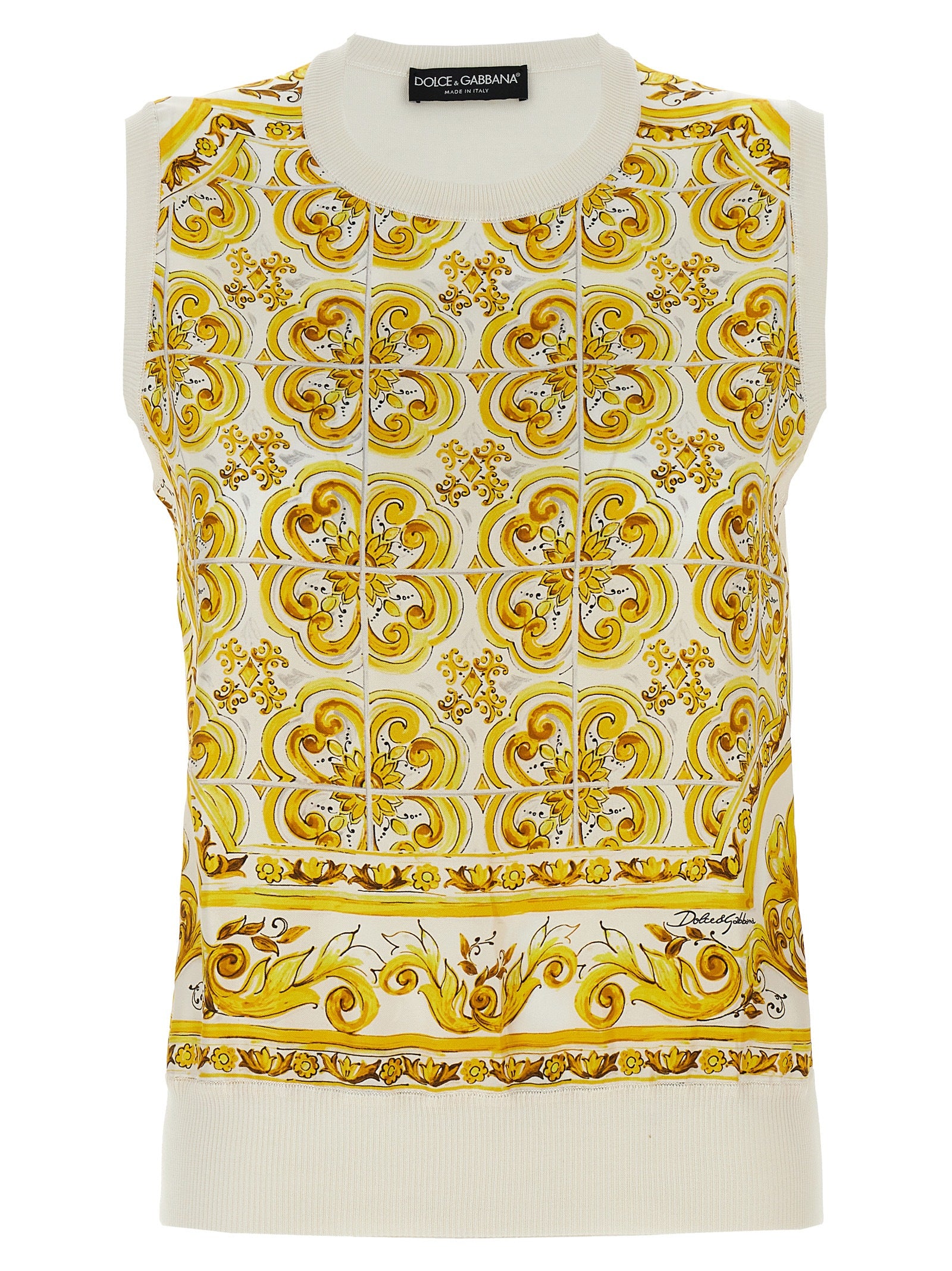 Dolce & Gabbana-Maiolica Top Giallo-Donna