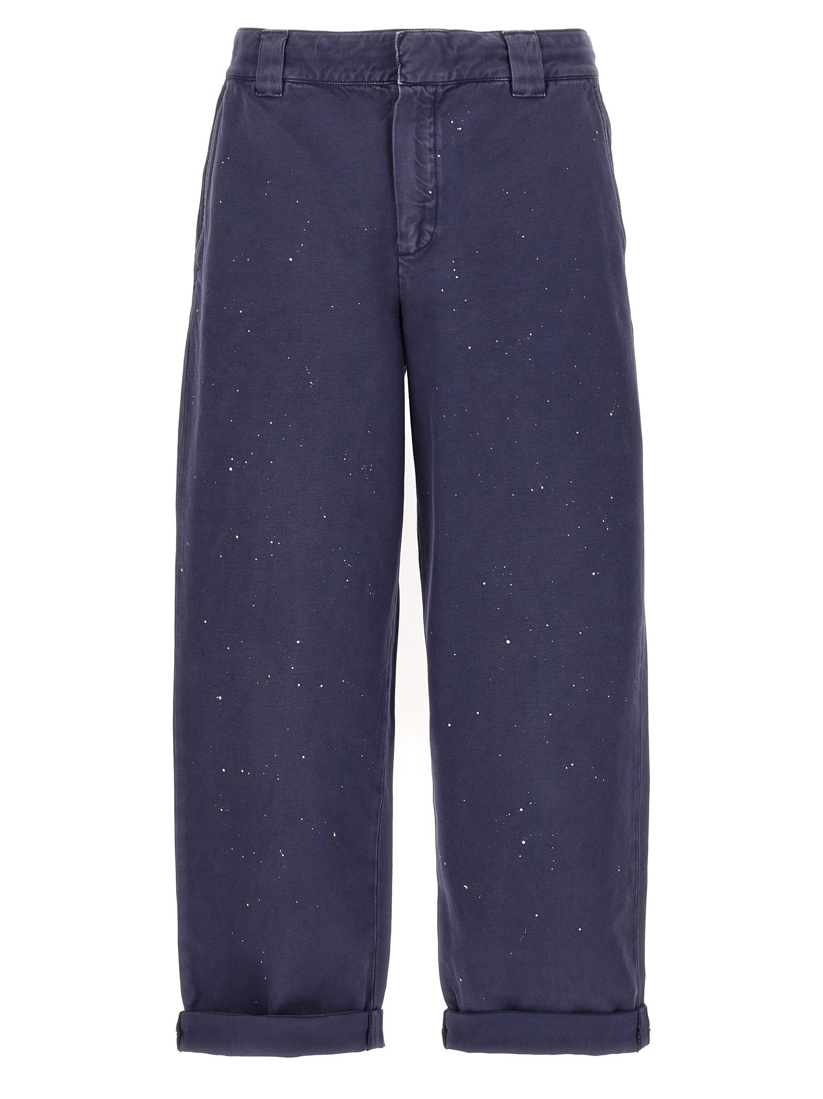 Golden Goose-Chino Skate Efrem Pantaloni Blu-Uomo