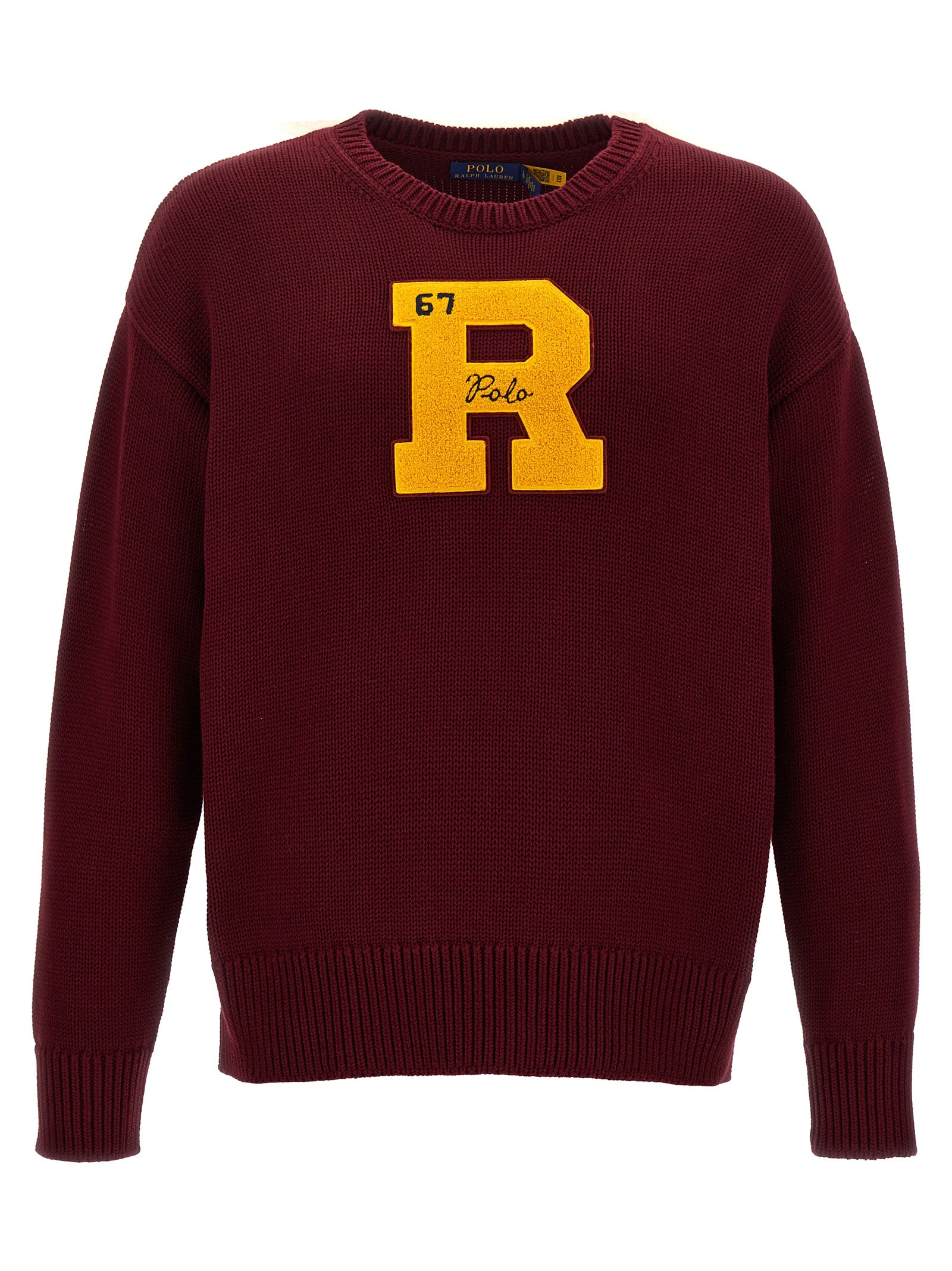 Polo Ralph Lauren-Logo Patch Sweater Maglioni Bordeaux-Uomo