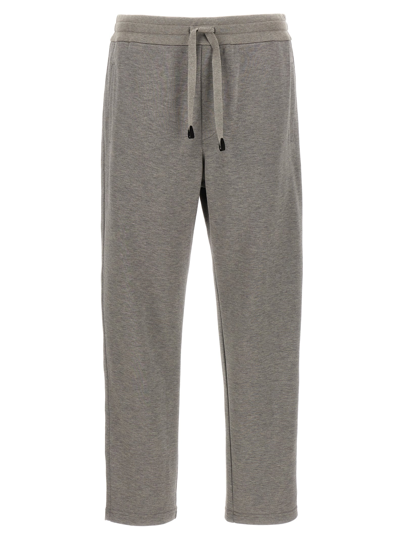 Brioni-Worked Joggers Pantaloni Grigio-Uomo