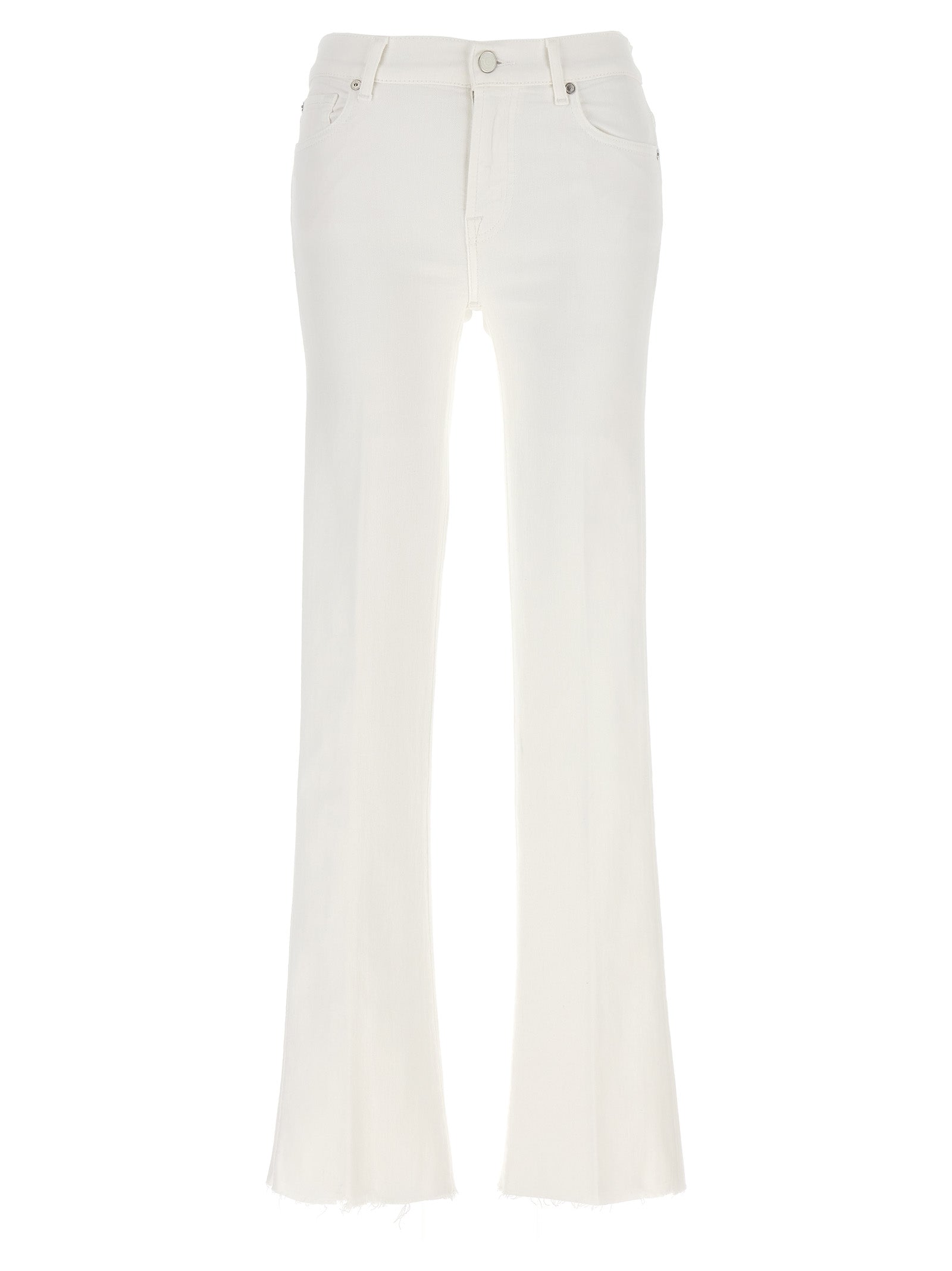 7 For All Mankind-Bootcut Tailorless Jeans Bianco-Donna