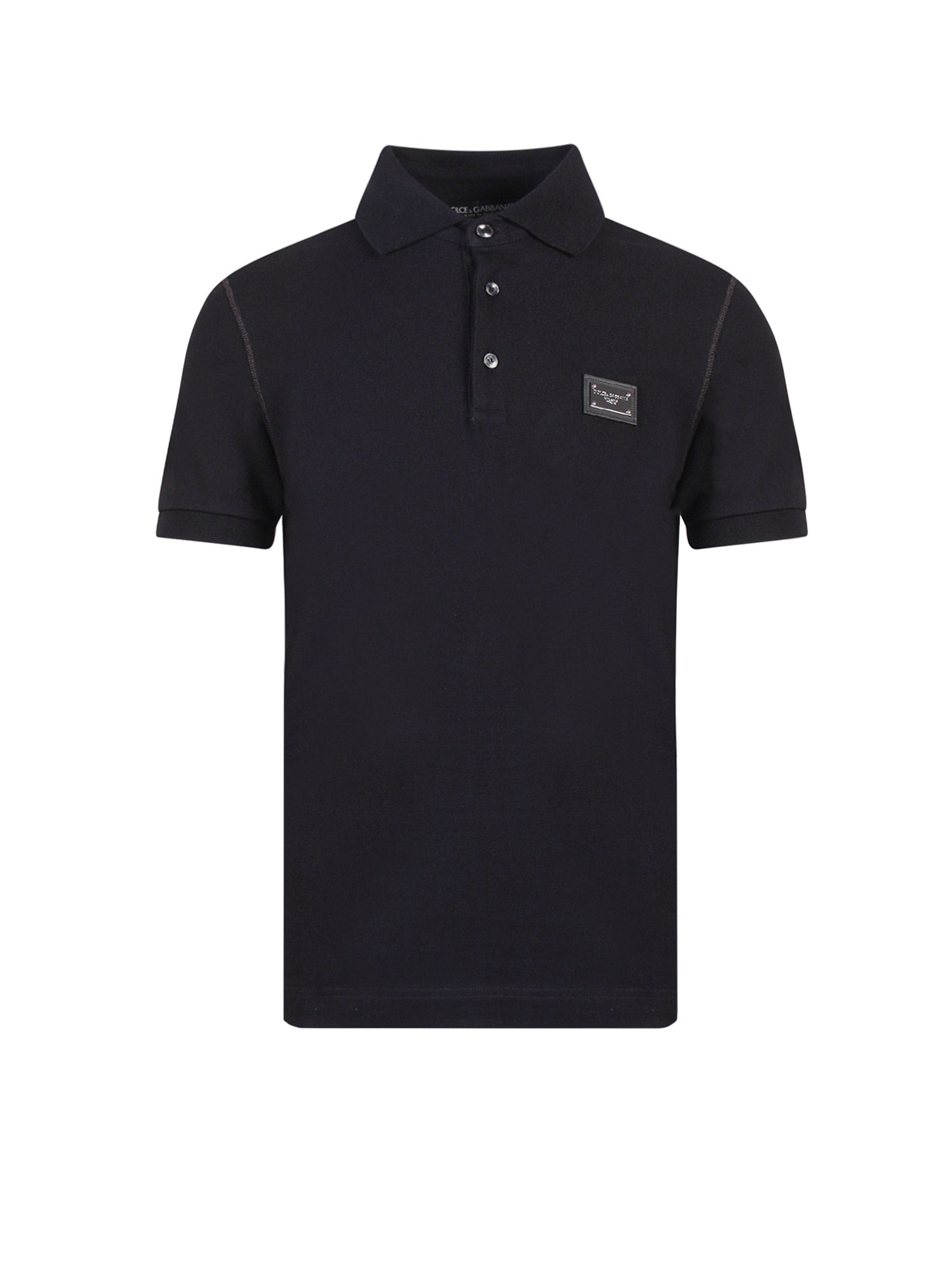 Dolce & Gabbana-Maglia polo in piquet di cotone-Uomo