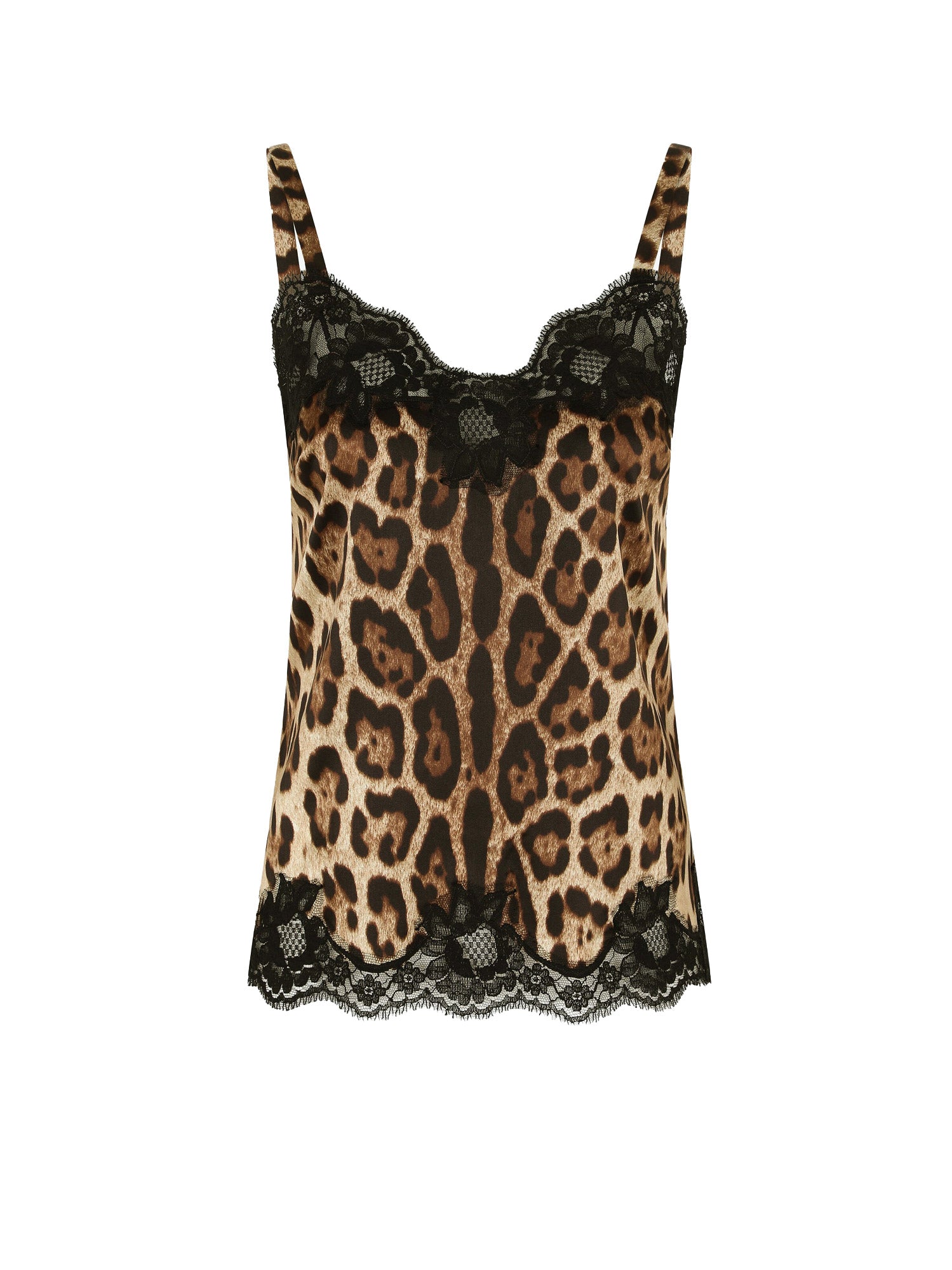 Dolce & Gabbana-Top in seta con stampa animalier-Donna