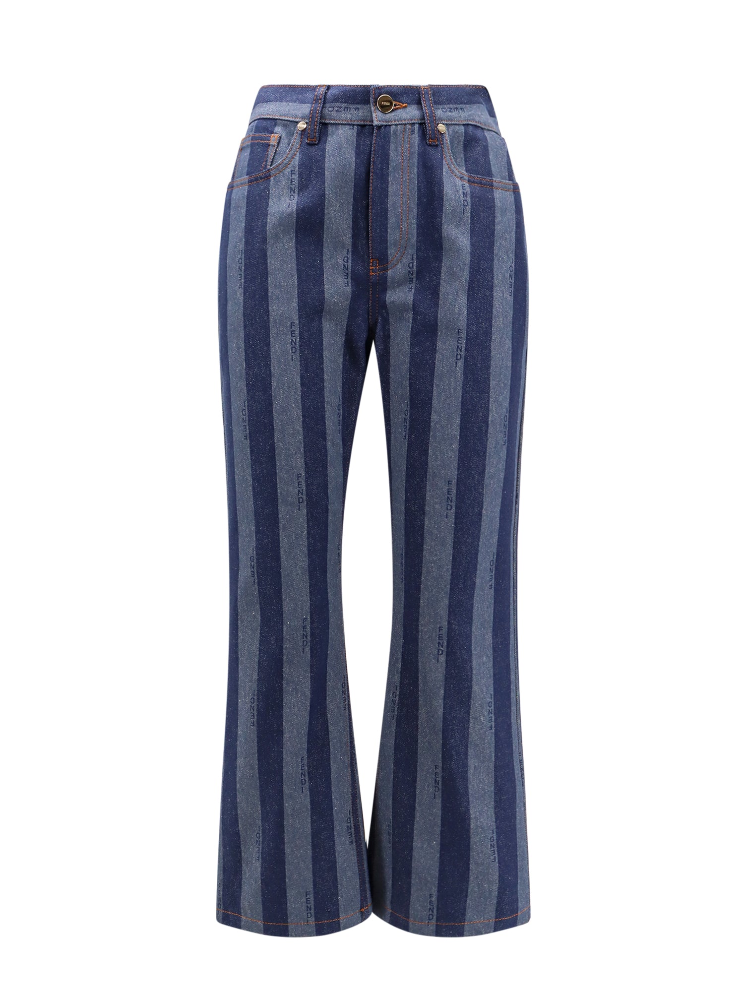 Fendi-Jeans in cotone con righe Pequin-Donna