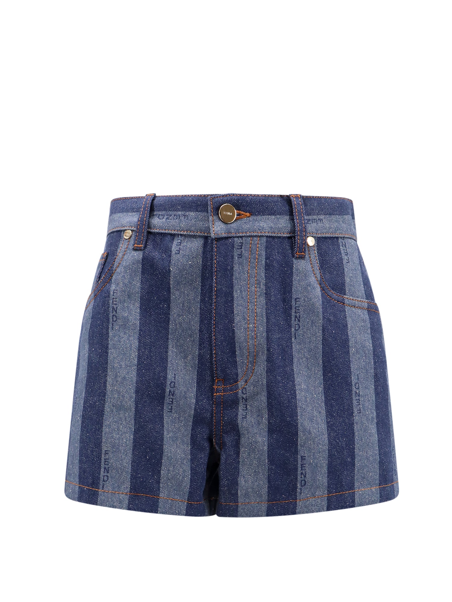 Fendi-Shorts in denim con righe Pequin-Donna