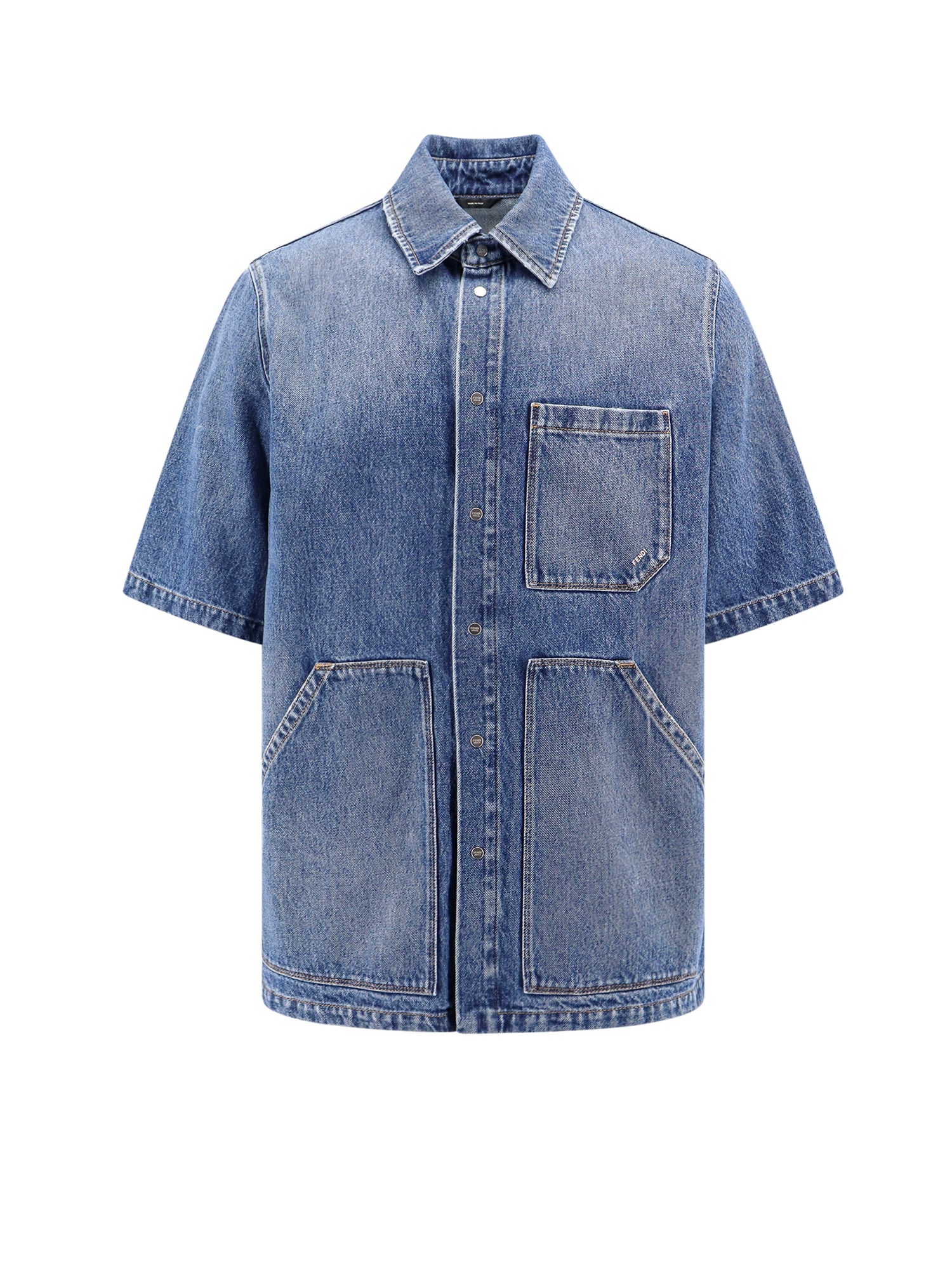 Fendi-Camicia oversize in denim-Uomo