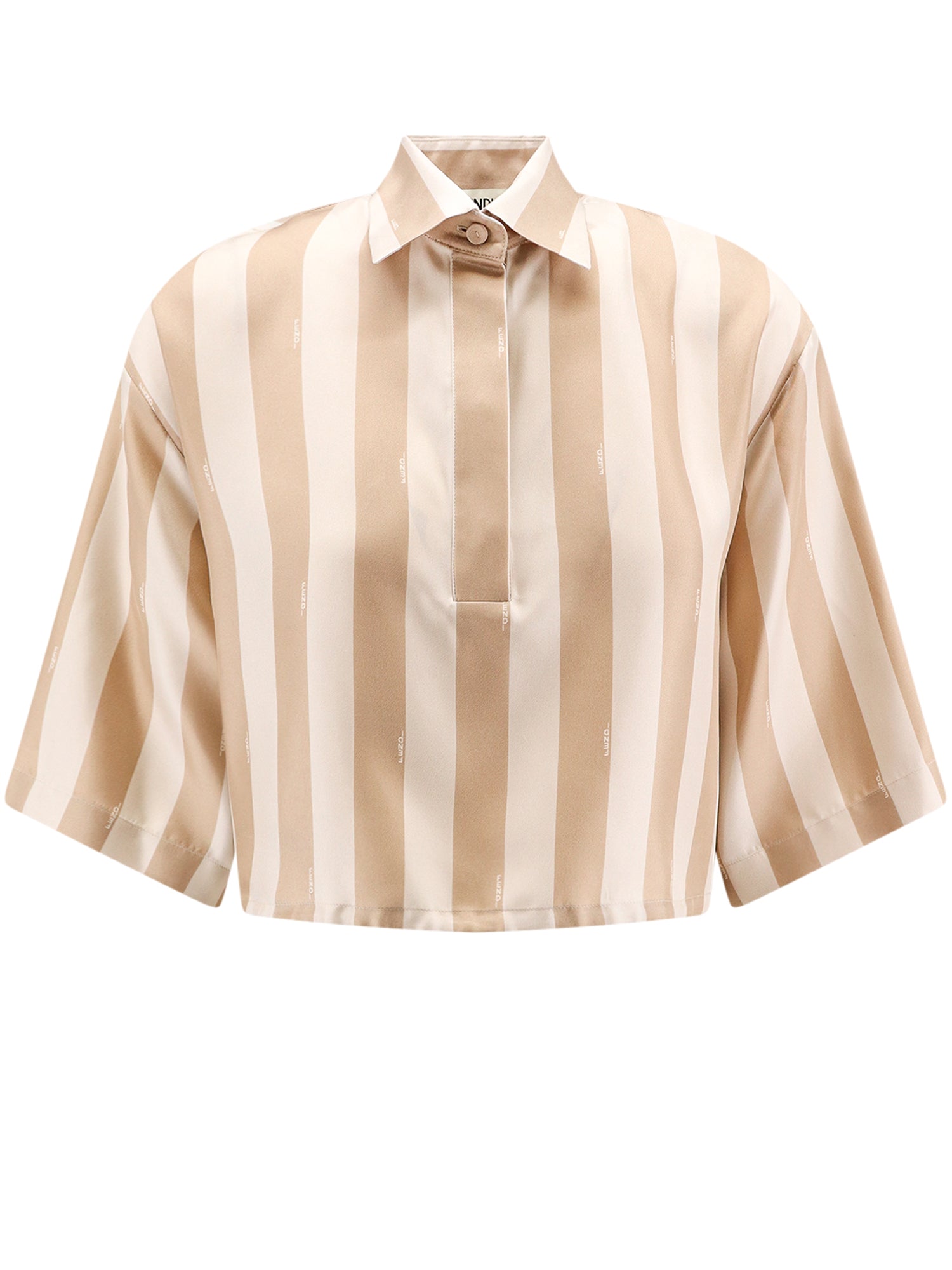 Fendi-Camicia Crop Fit in seta Pequin-Donna