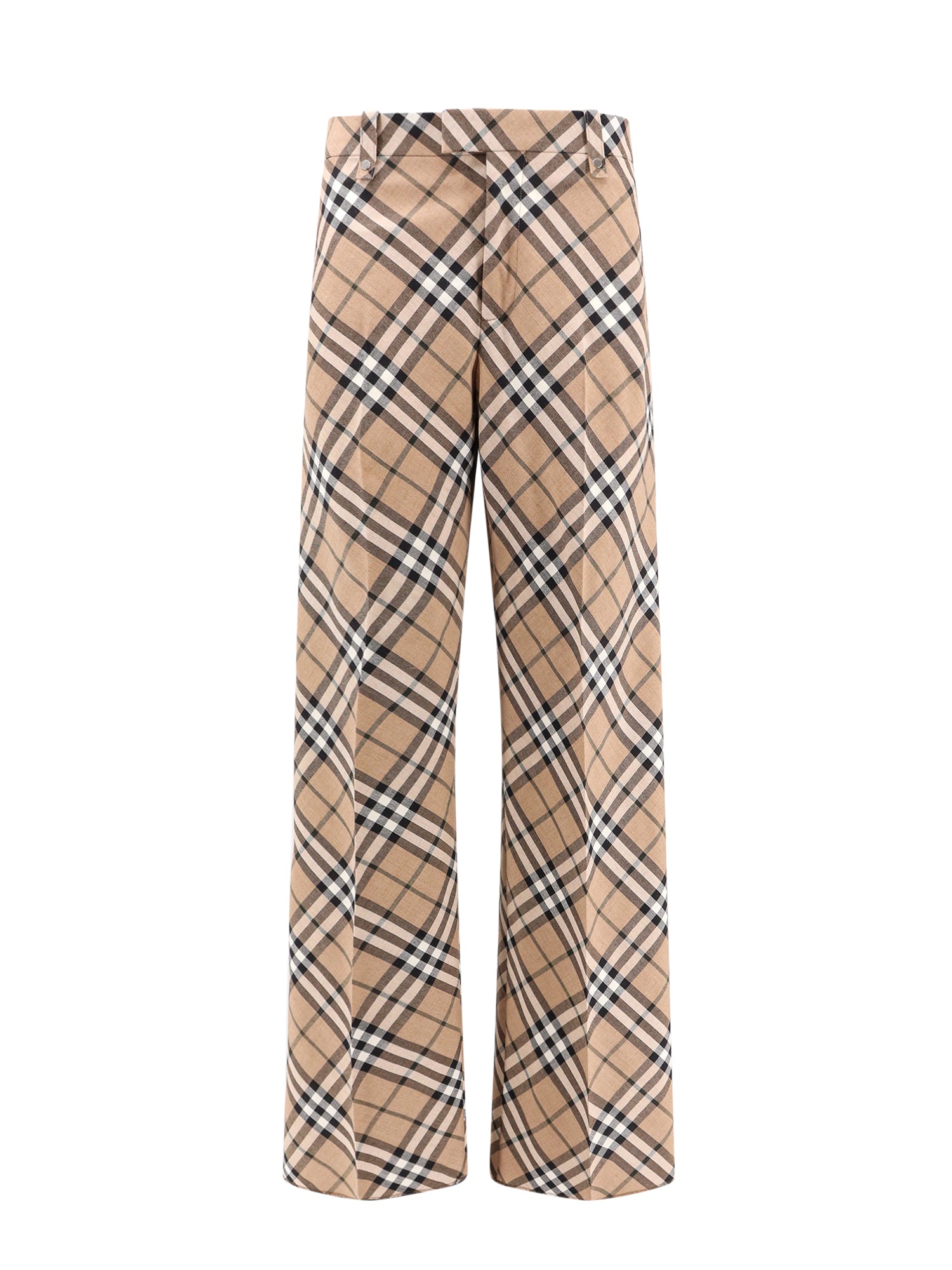 Burberry-Pantalone in misto lana con stampa Check iconica-Uomo