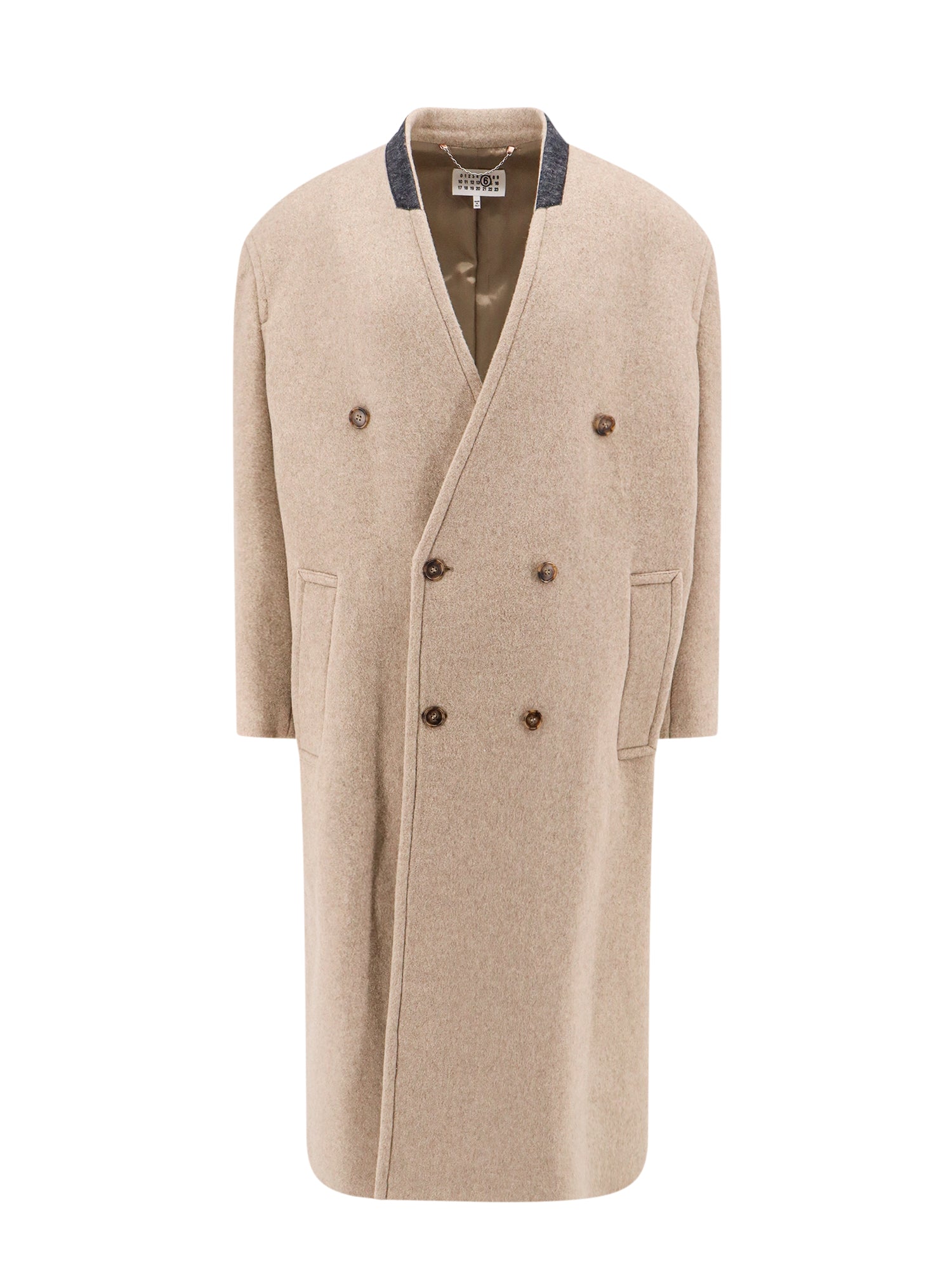 MM6 Maison Margiela-Cappotto in misto lana vergine con etichetta Numeric Signature-Uomo