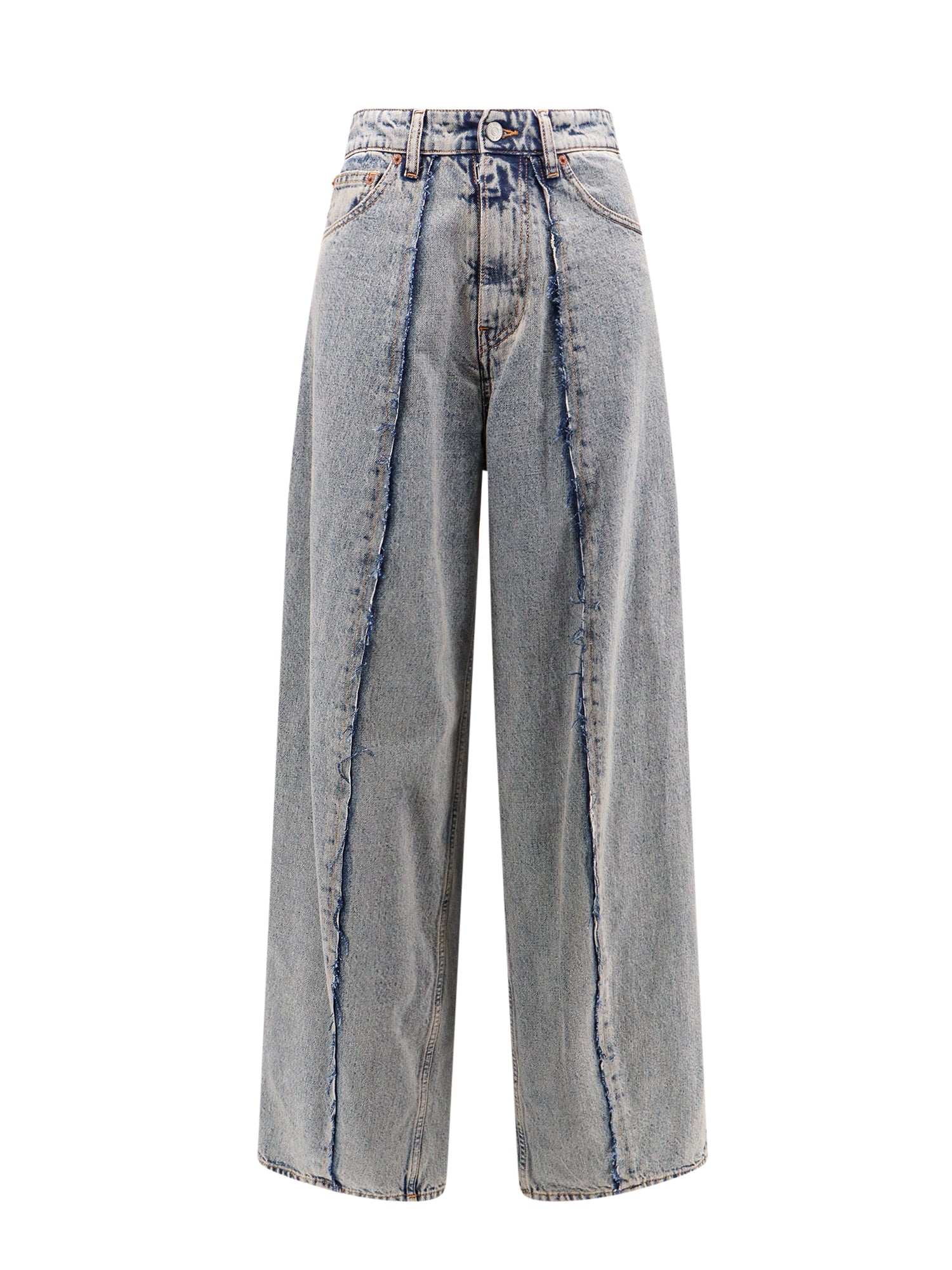 MM6 Maison Margiela-Jeans Indigo con profili sfrangiati-Donna