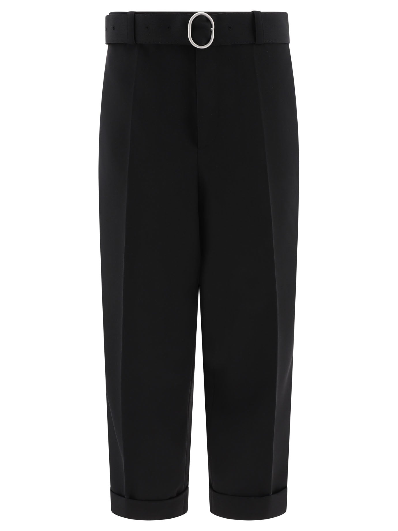 Jil Sander-Belted Trousers Nero-Uomo