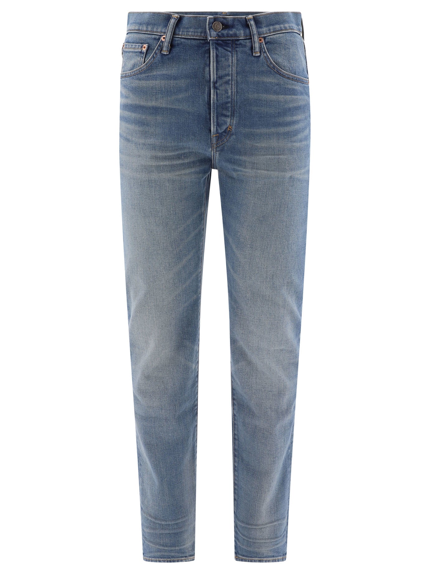 Tom Ford-Straight Jeans Celeste-Uomo