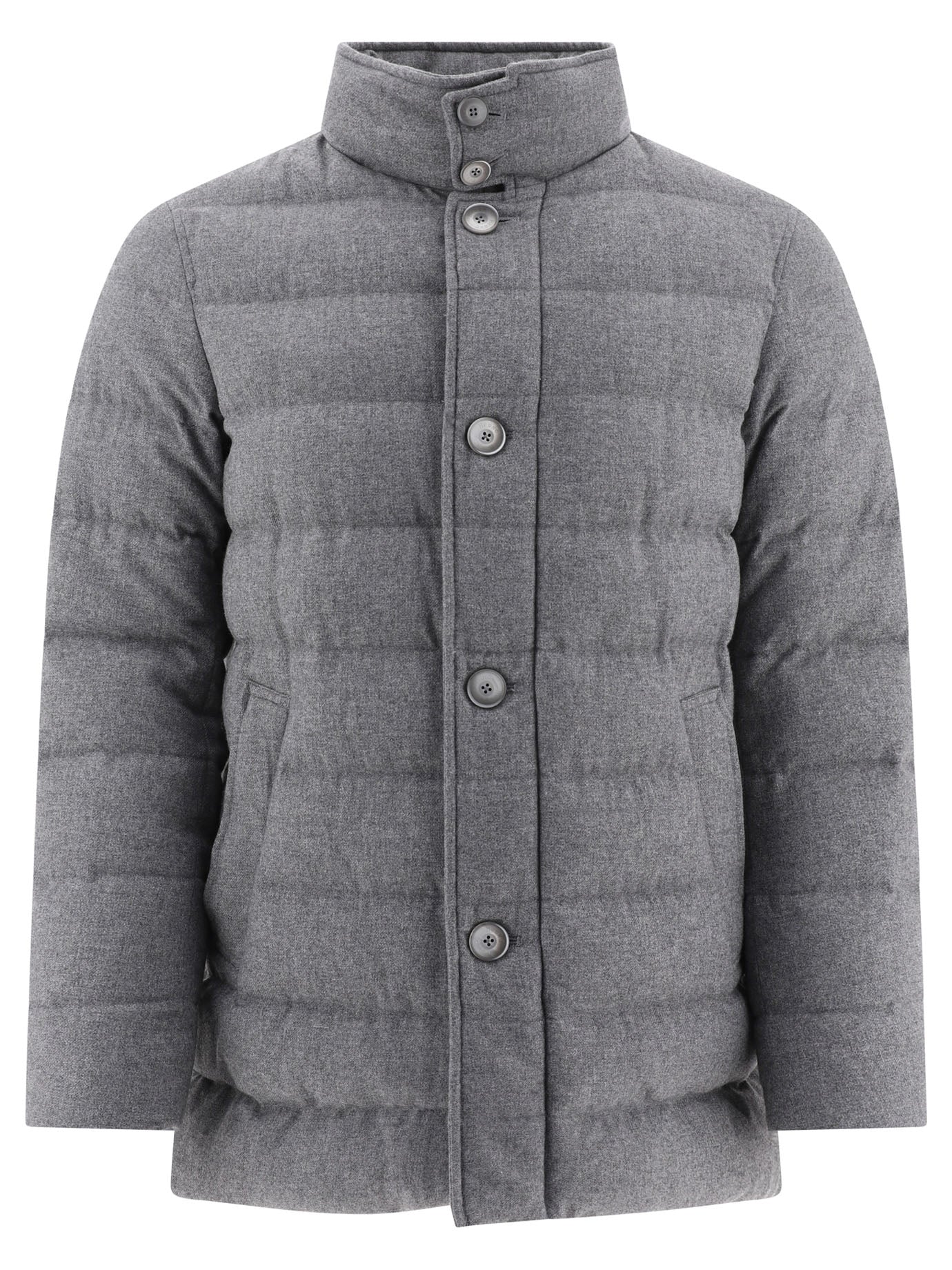 Herno-Cashmere Down Jacket Giacche Grey-Uomo