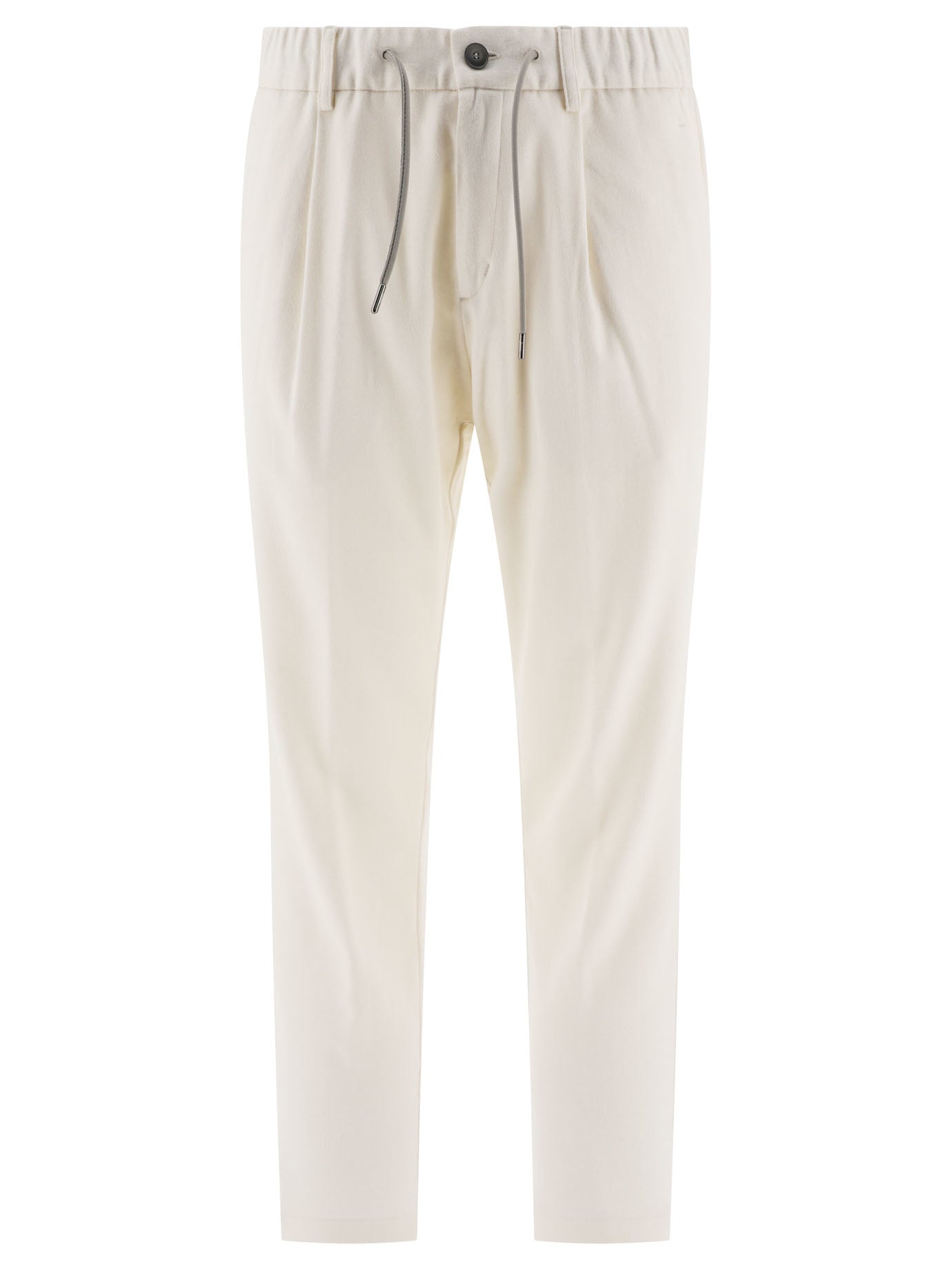 Herno-Cashmere And Silk Trousers Bianco-Uomo