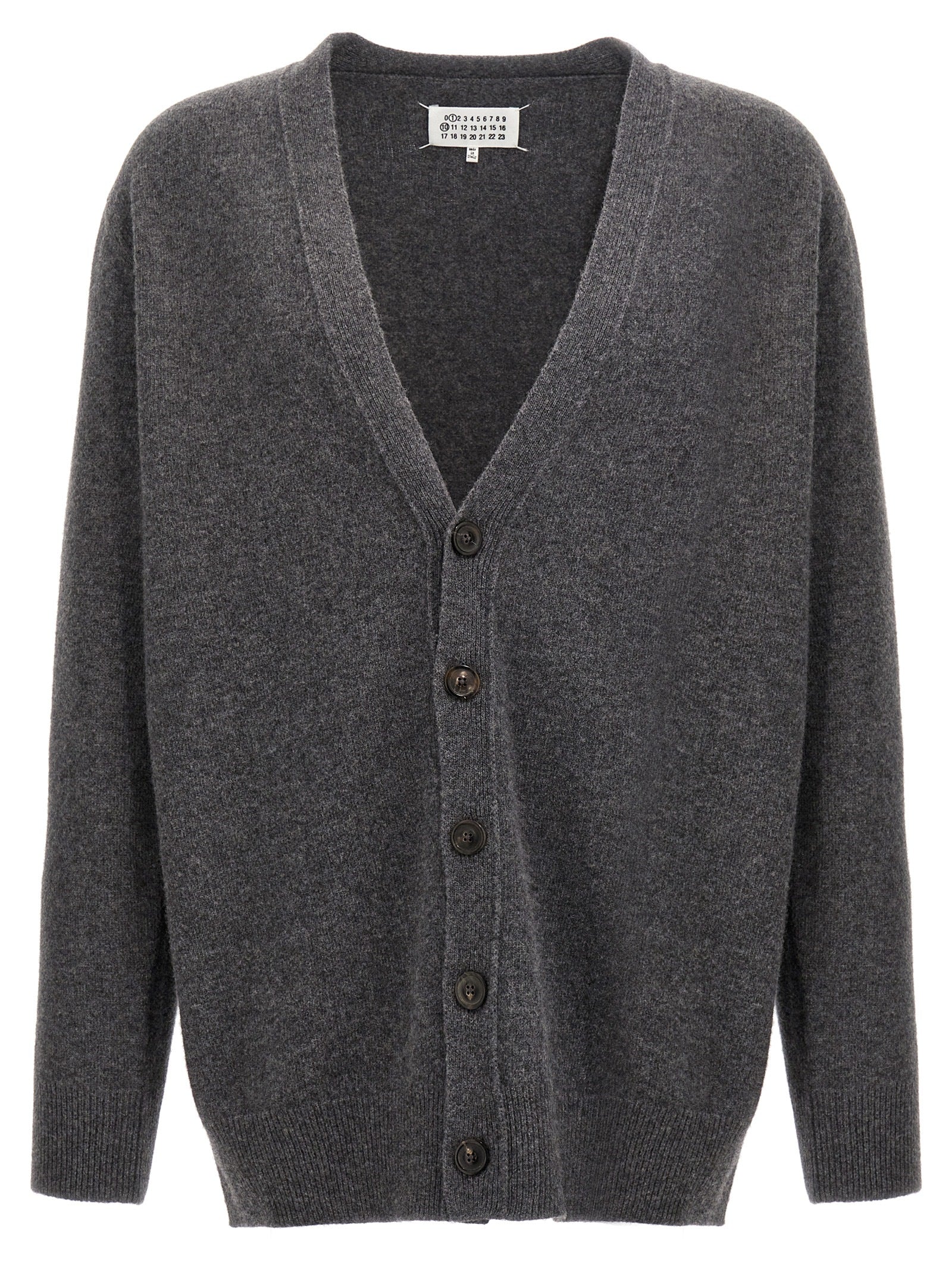 Maison Margiela-Wool Cardigan Maglioni Grigio-Uomo