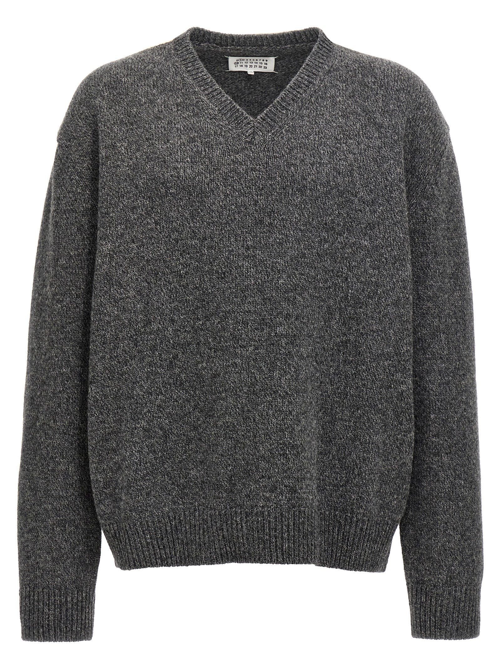 Maison Margiela-Wool Sweater Maglioni Grigio-Uomo