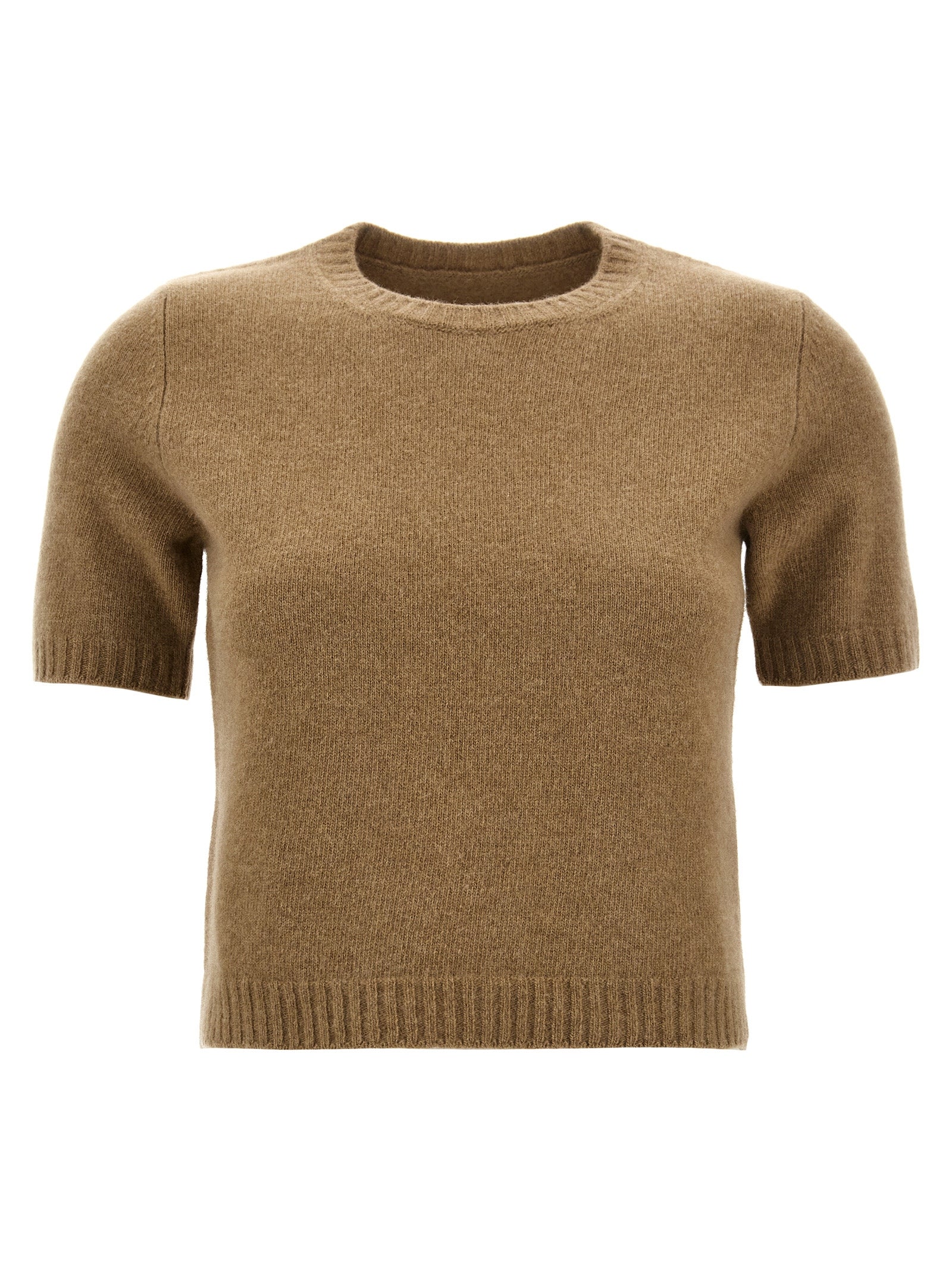 Maison Margiela-Short Sleeve Sweater Maglioni Beige-Donna