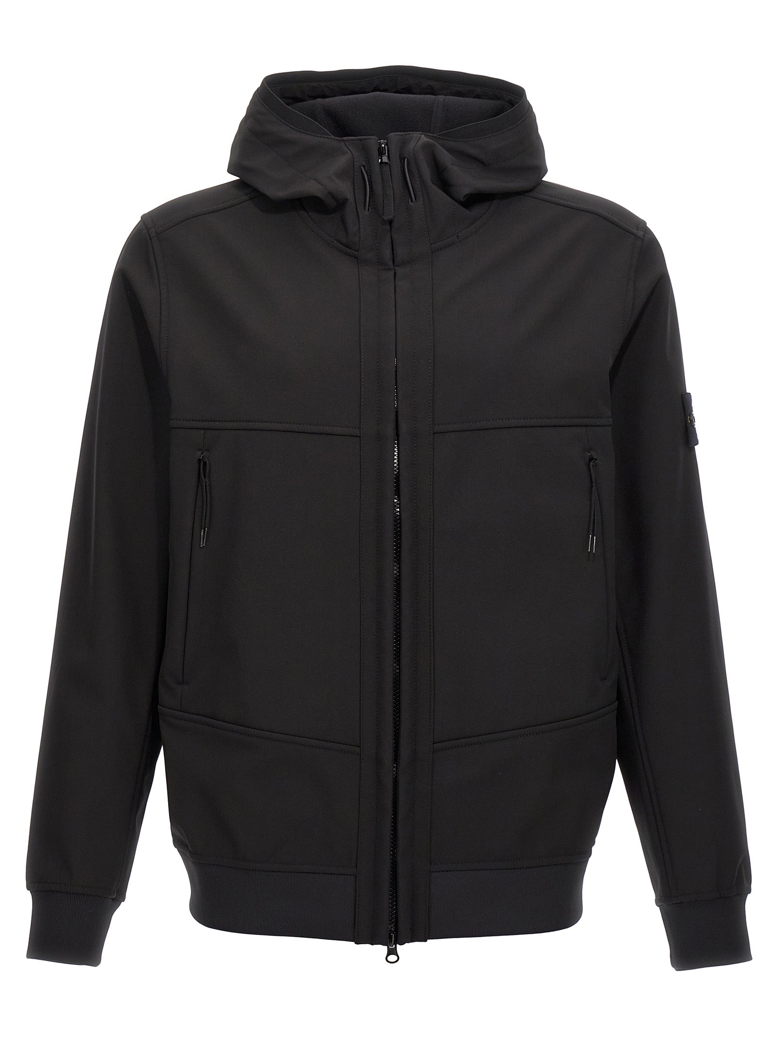 Stone Island-Soft Shell-R E. Dye Technology Giacche Nero-Uomo