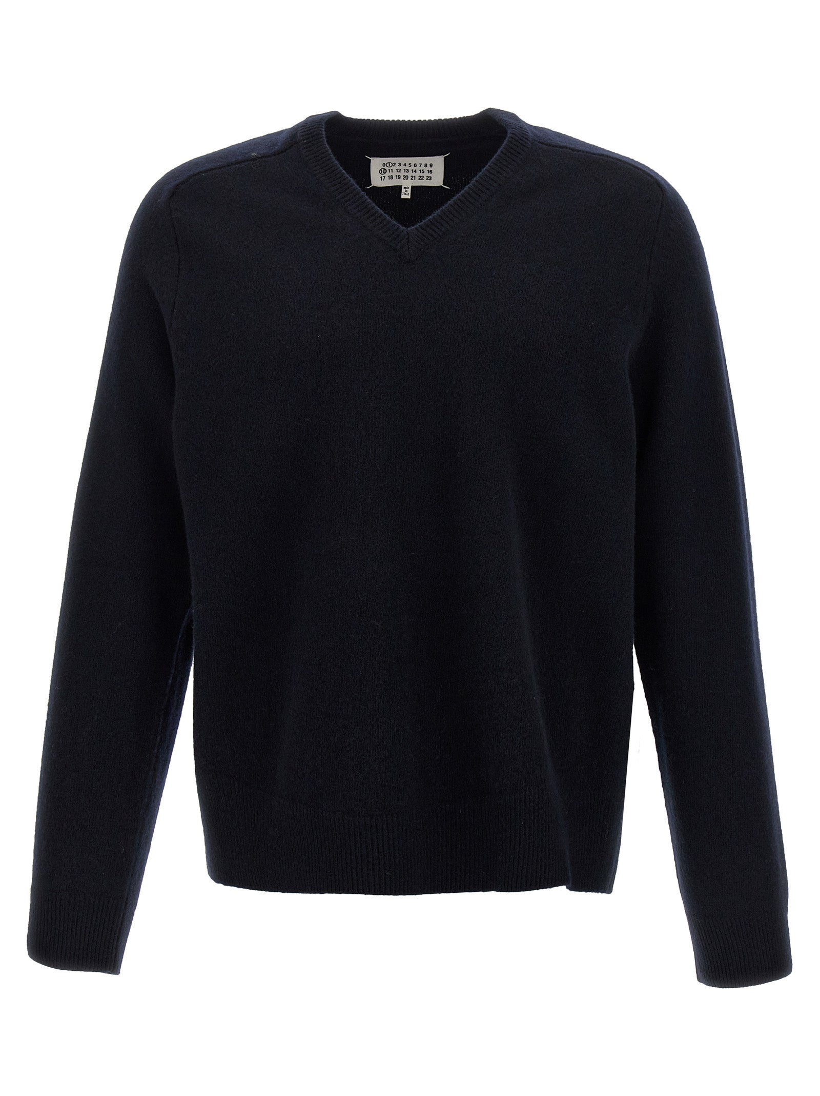 Maison Margiela-Wool Sweater Maglioni Blu-Uomo