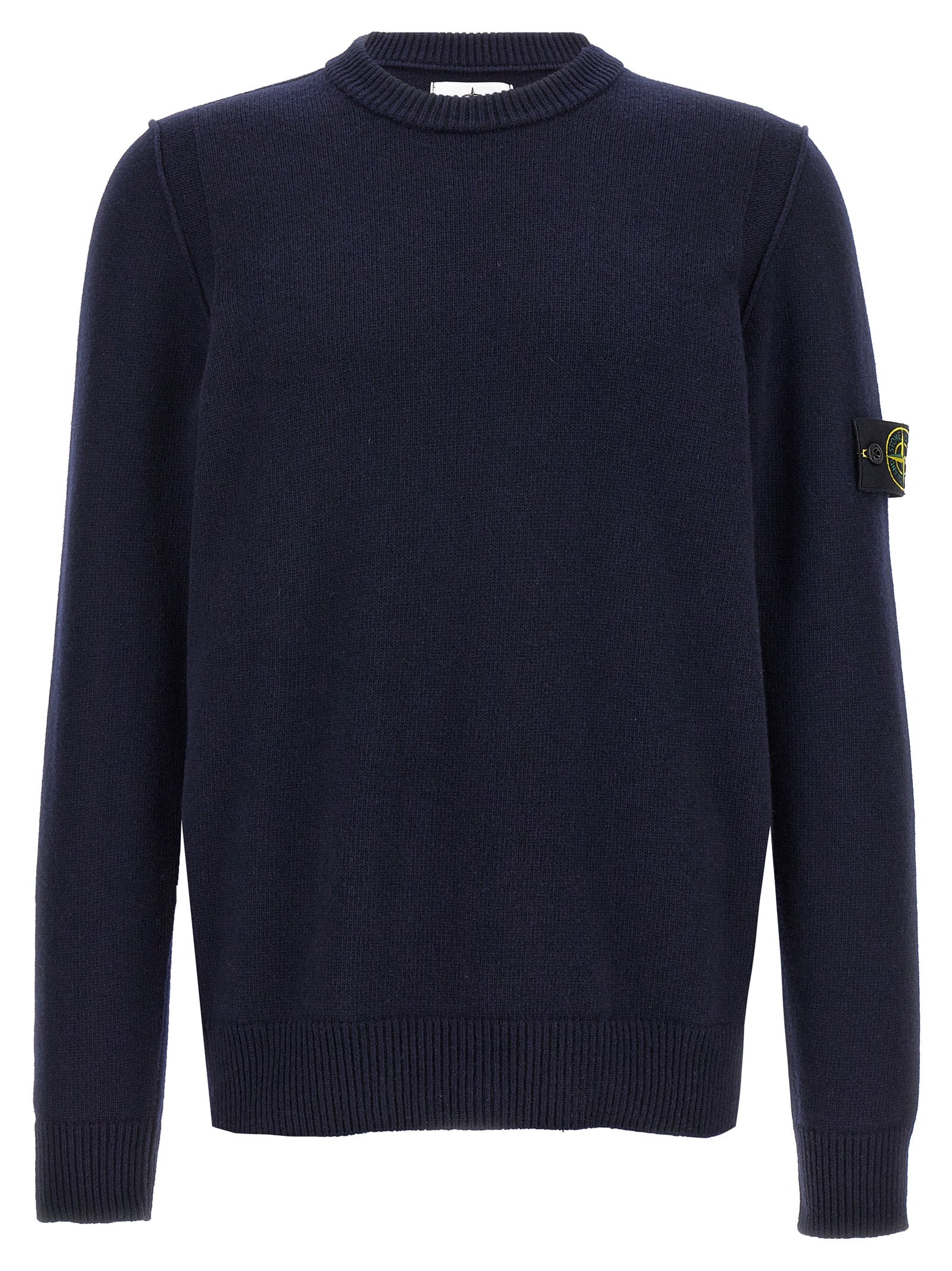 Stone Island-Logo Patch Sweater Maglioni Blu-Uomo