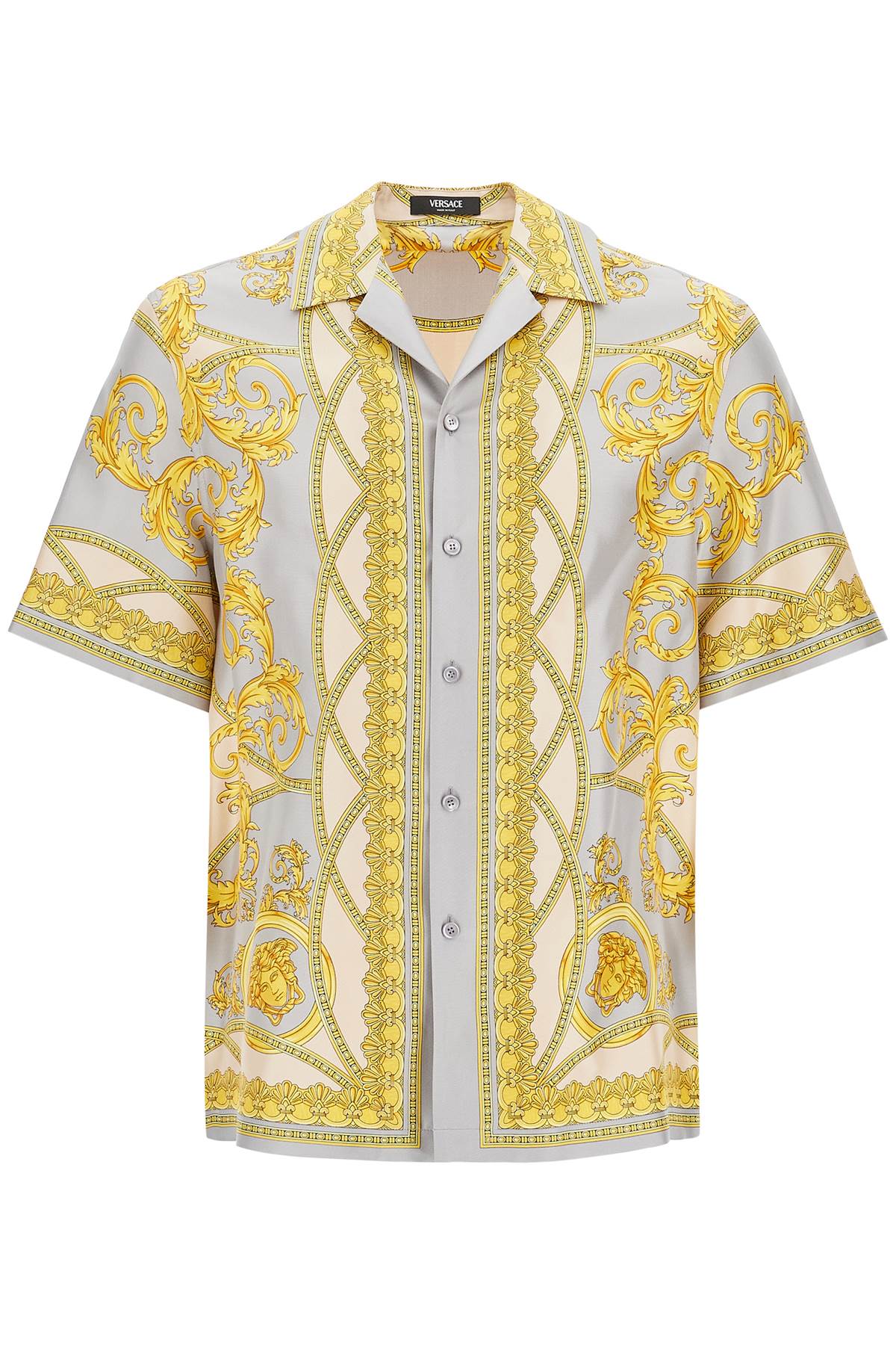 Versace-Camicia Bowling In Seta Stampata La Coupe Des Dieux-Uomo